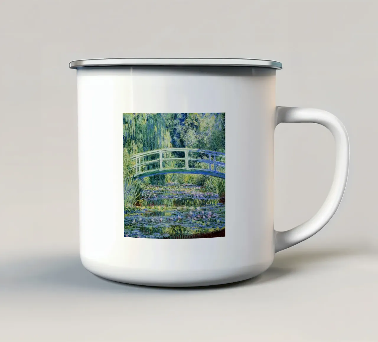 Ninfee e ponte giapponese (1899) di Claude Monet tazza in smalto da Venus Art