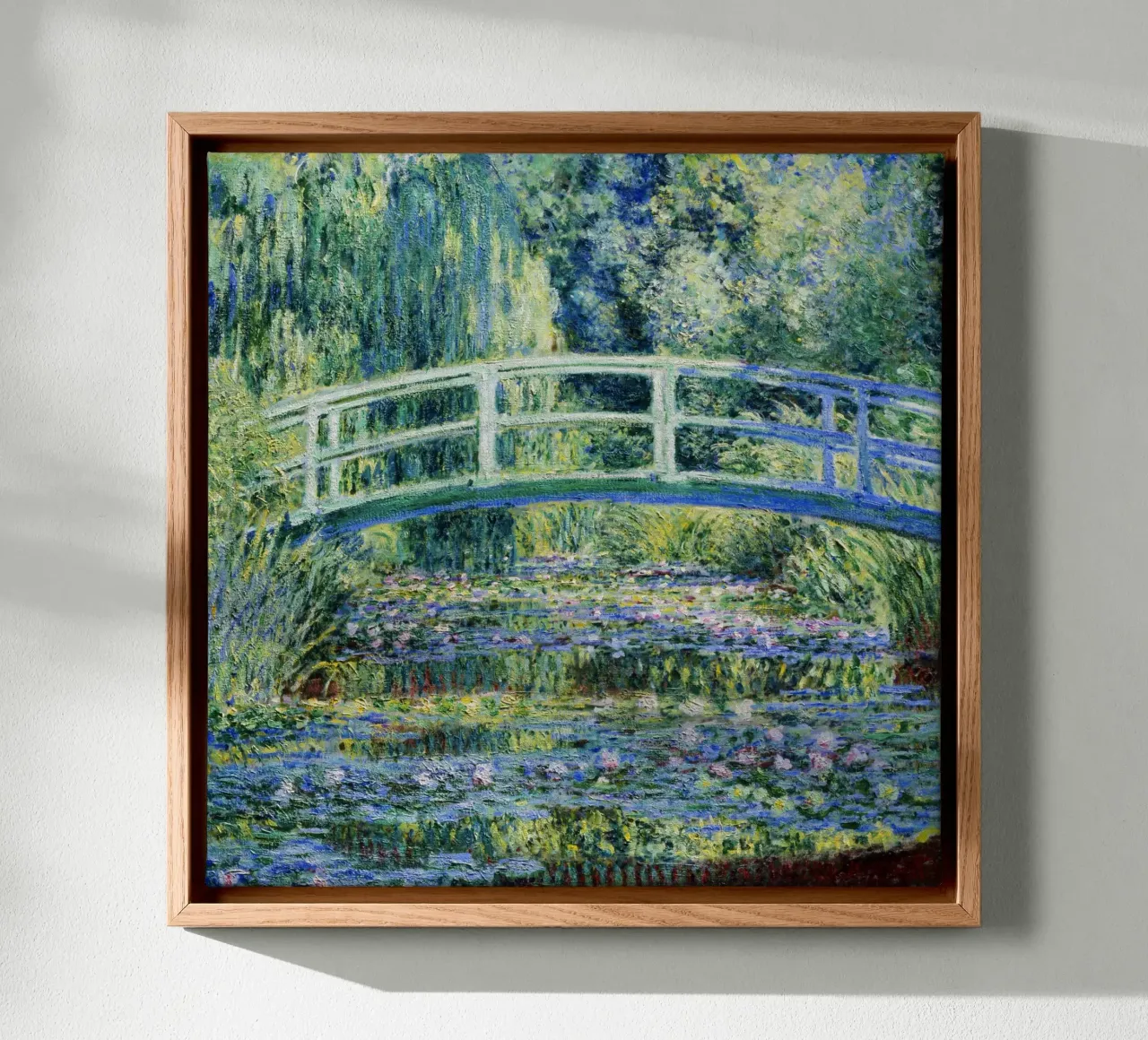Ninfee e ponte giapponese (1899) di Claude Monet tela con Cornice a cassetta da Venus Art