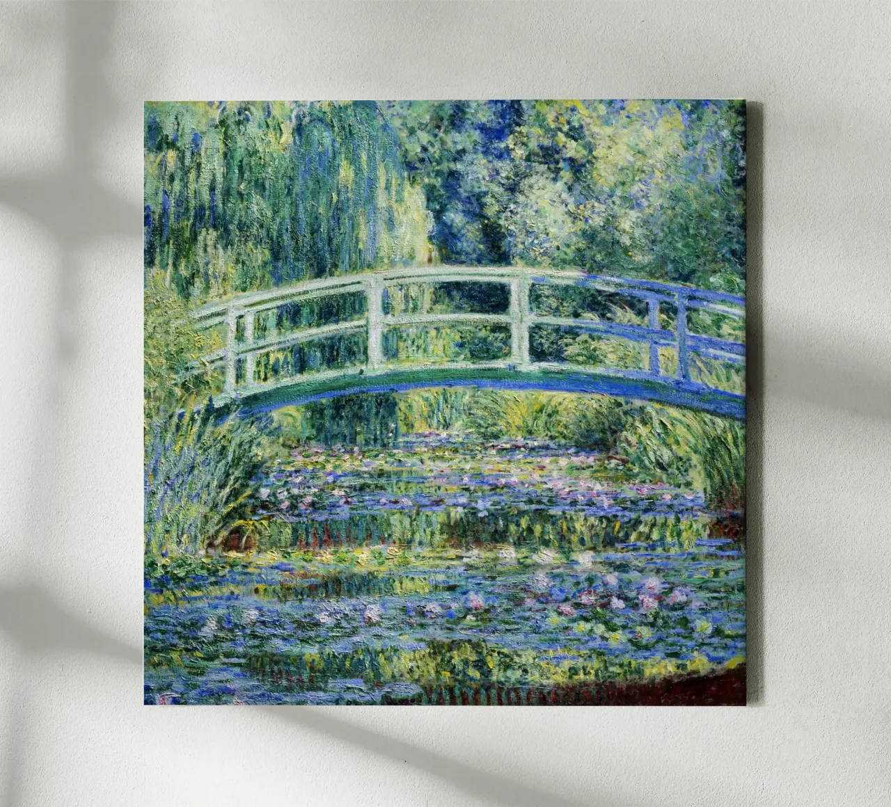 Ninfee e ponte giapponese (1899) di Claude Monet tela con Cornice a cassetta da Venus Art
