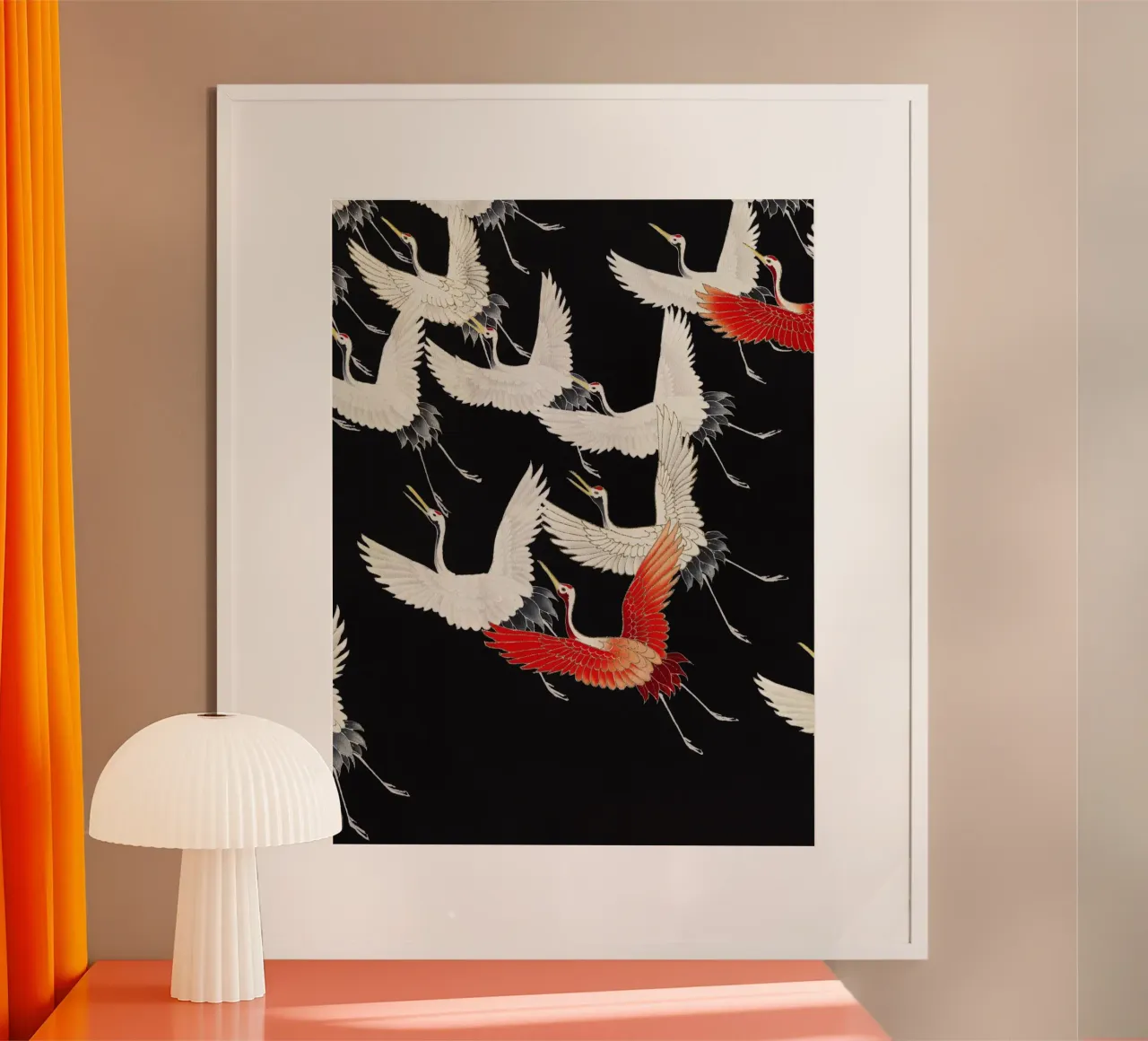 Furisode with a Myriad of Flying Cranes (1910–1920) poster by Venus Art