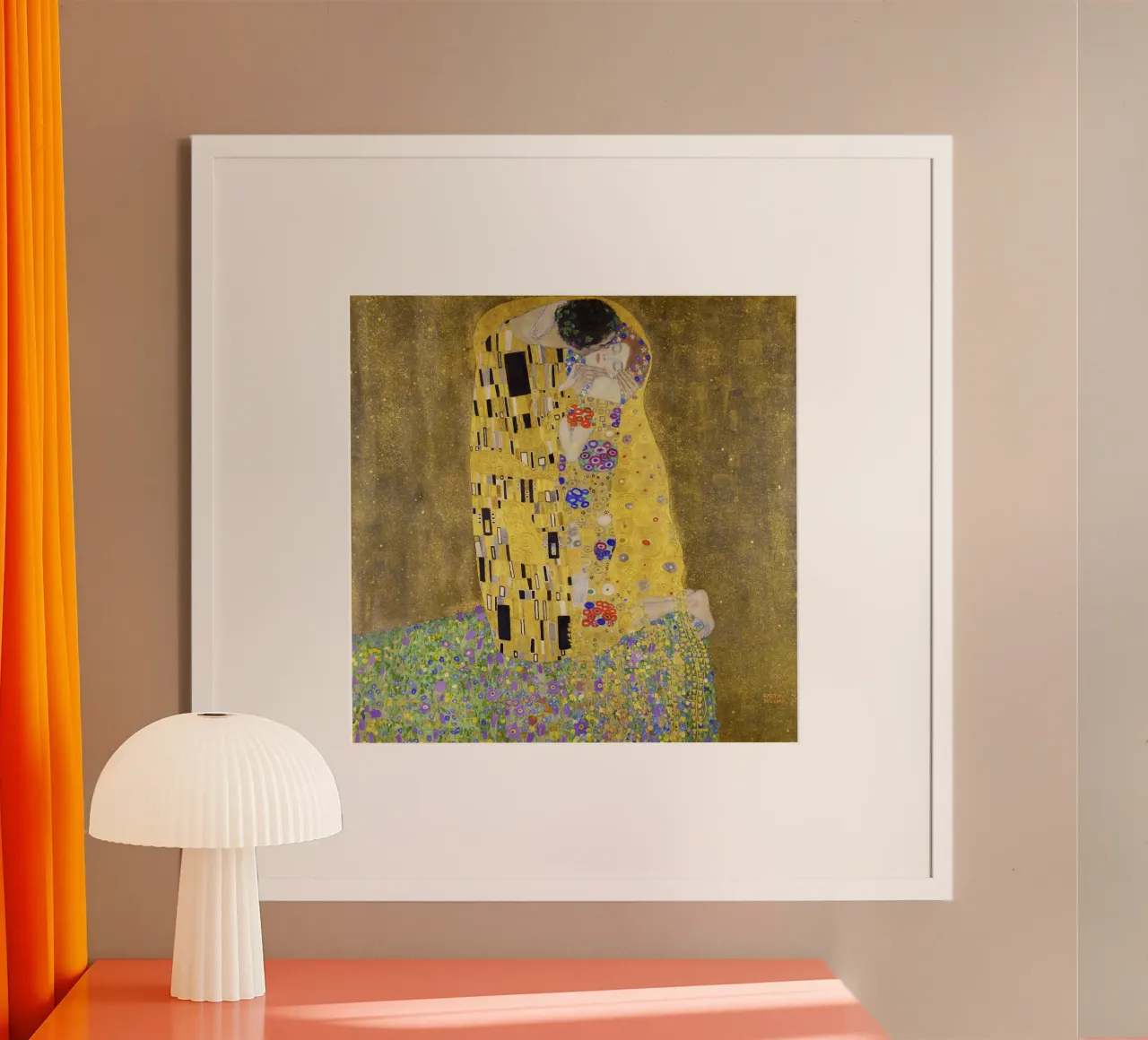 Il bacio di Gustav Klimt (1907-1908) poster con telaio in alluminio da Art History