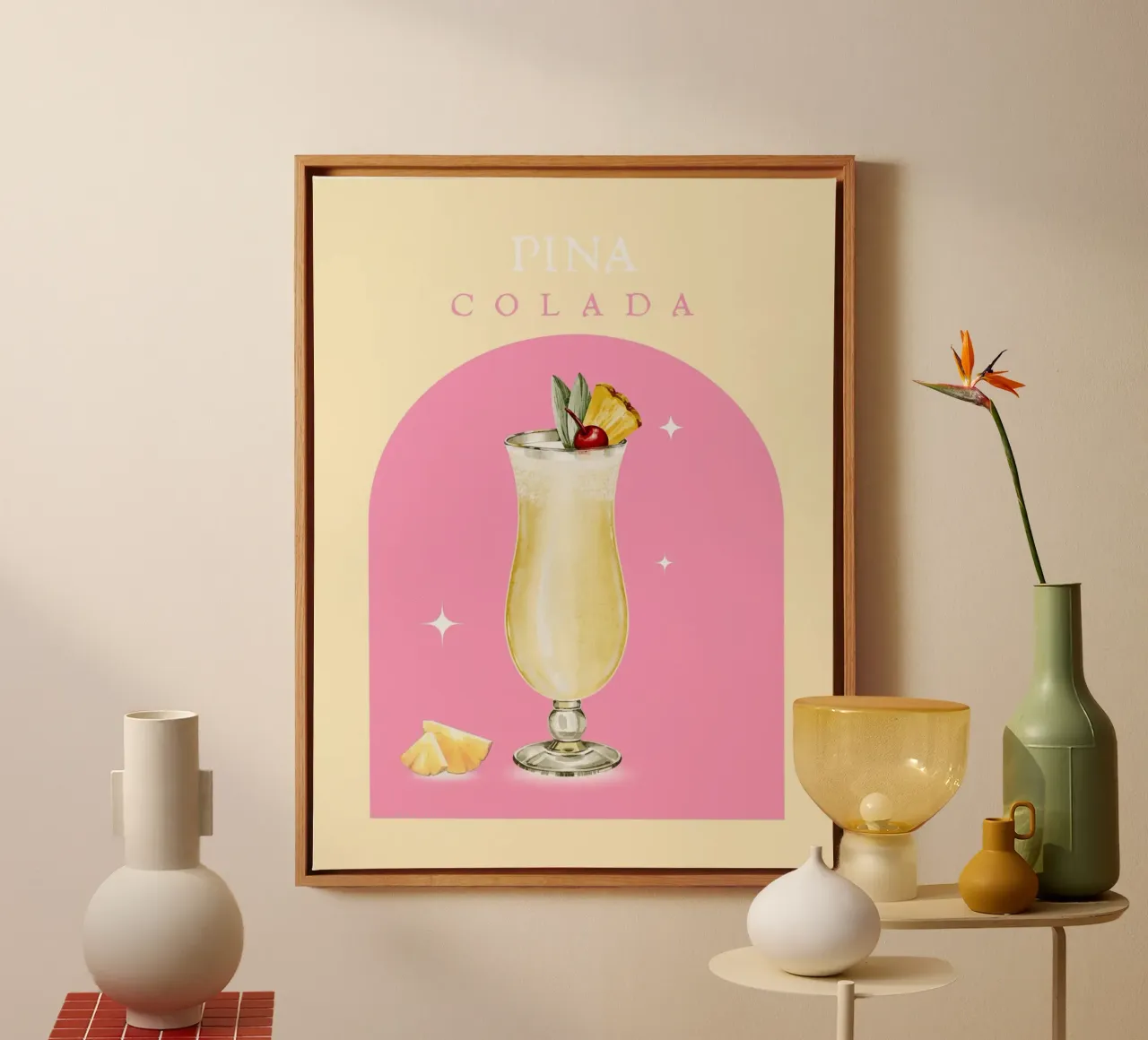 PINA COLADA canvas met Baklijst van ArtDesign by KBK