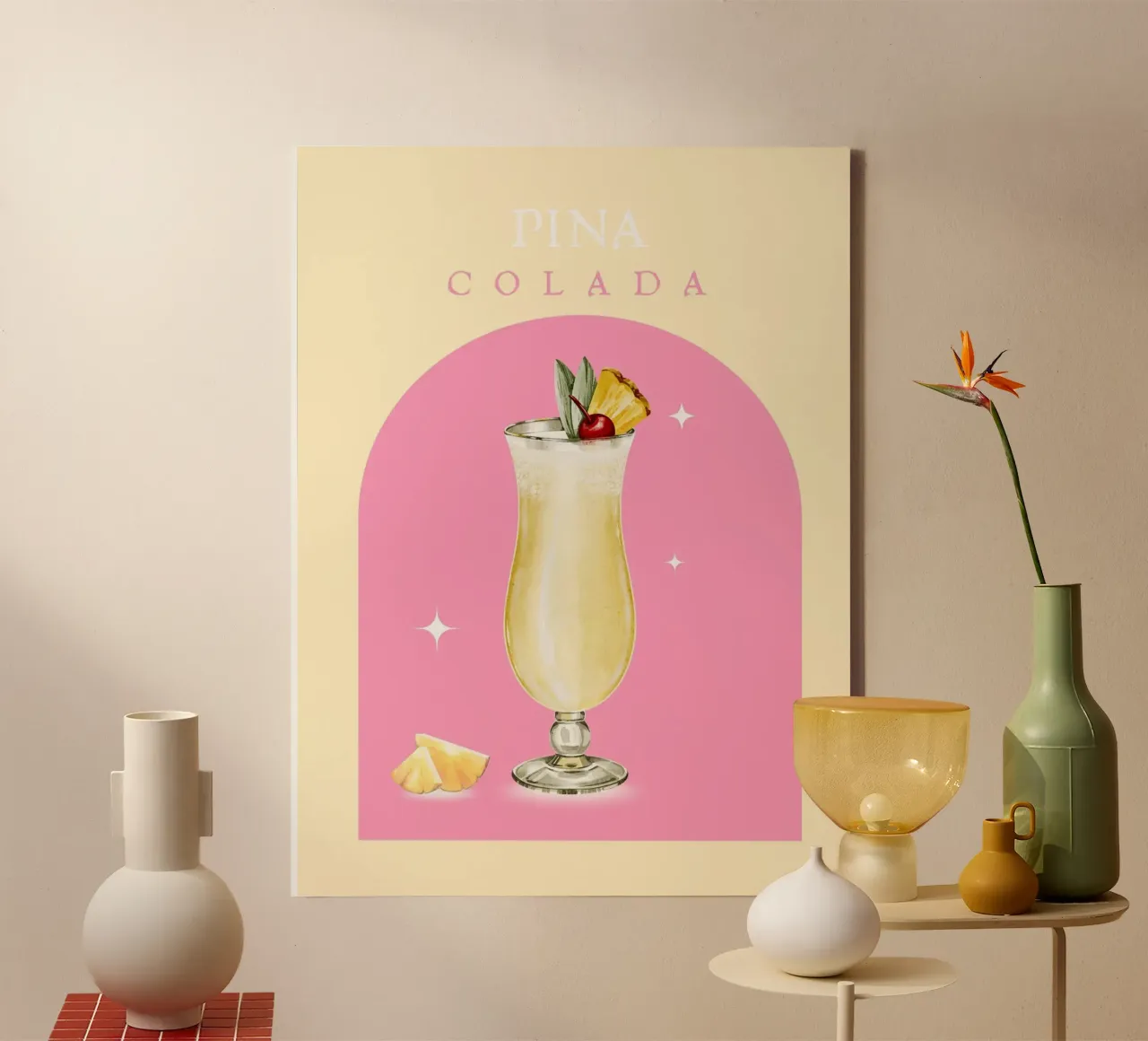 PINA COLADA canvas met Baklijst van ArtDesign by KBK