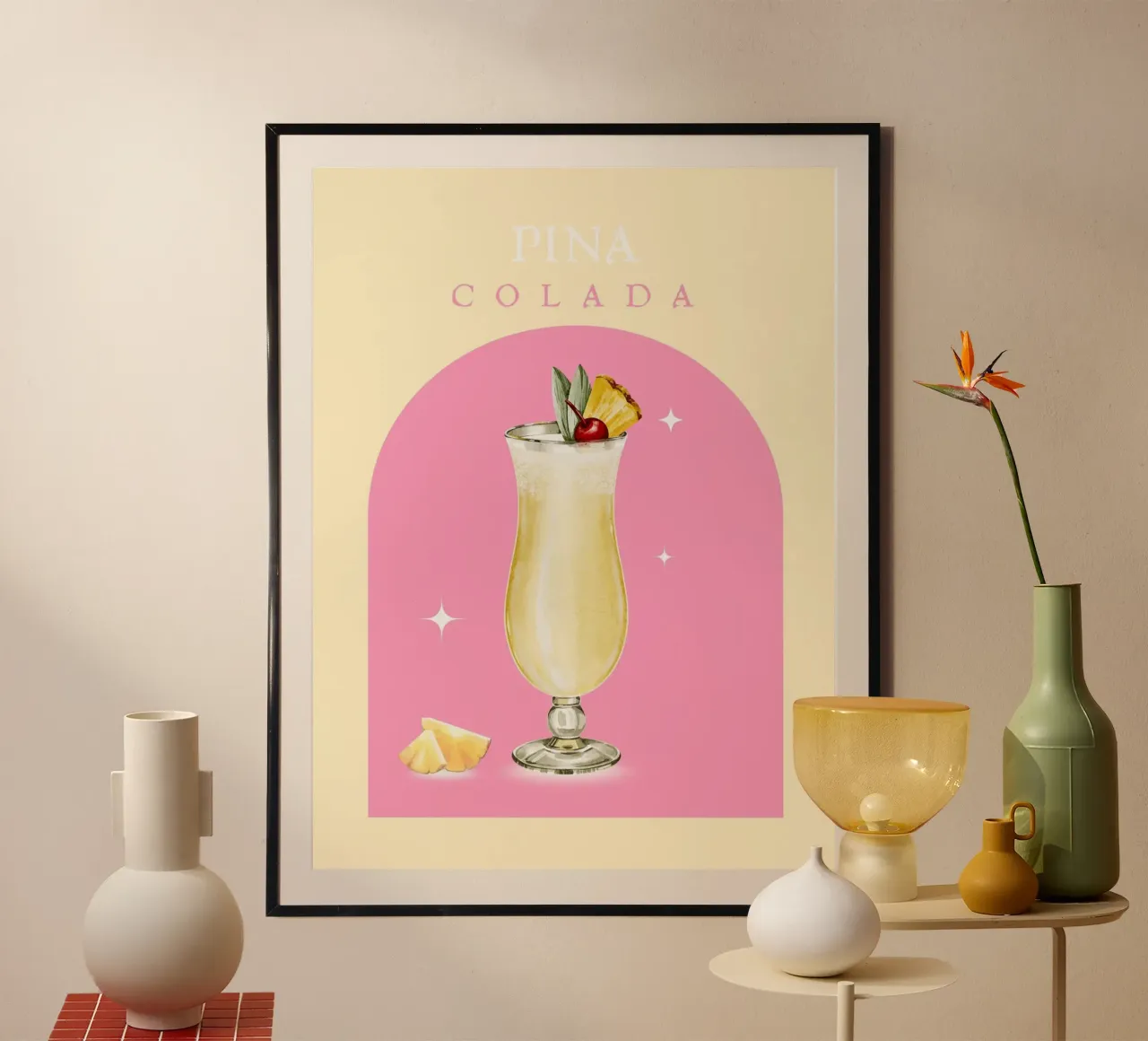 PINA COLADA poster con telaio in legno da ArtDesign by KBK