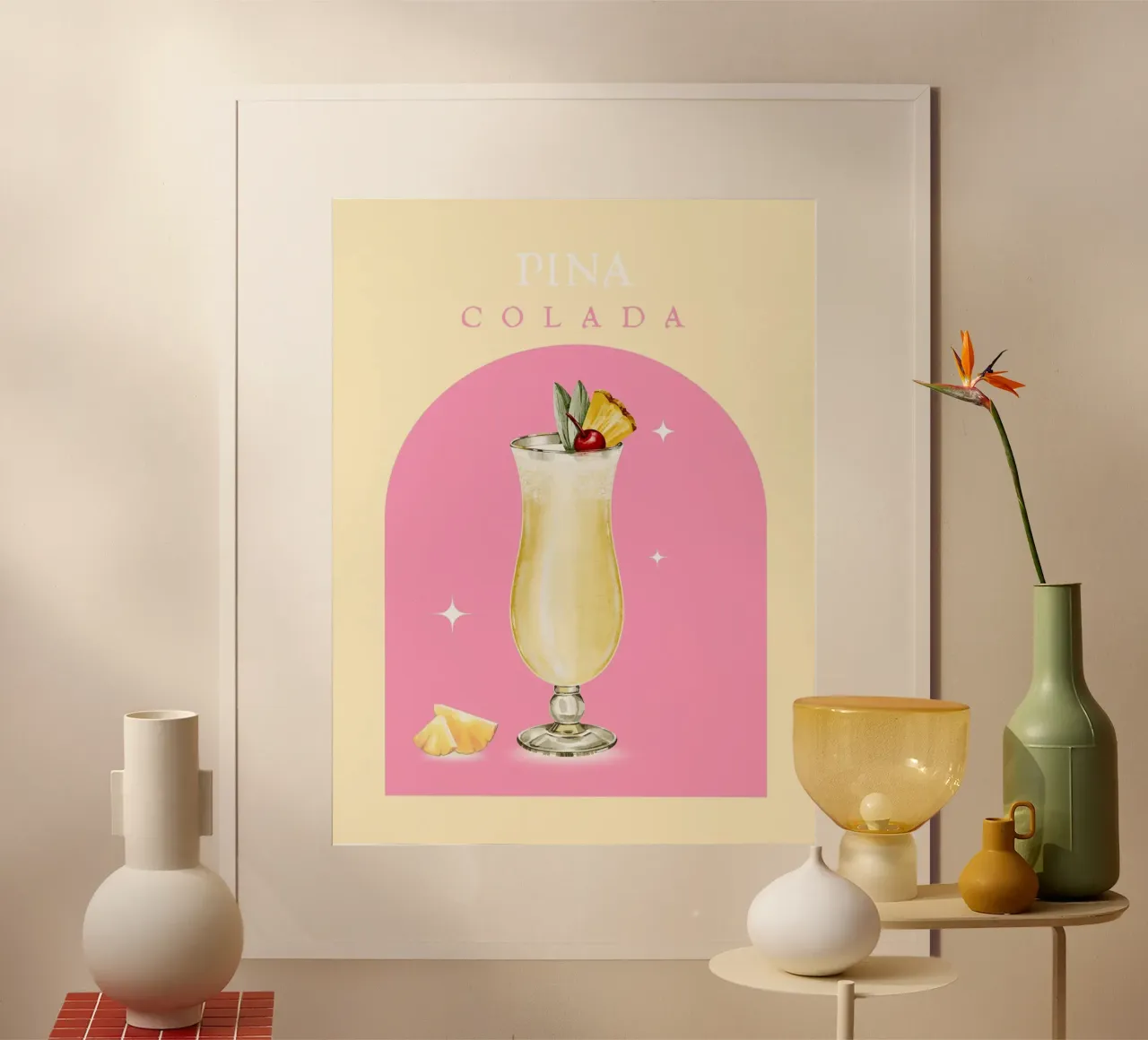 PINA COLADA poster con telaio in legno da ArtDesign by KBK