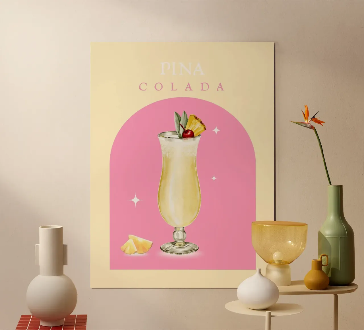 PINA COLADA poster con telaio in legno da ArtDesign by KBK