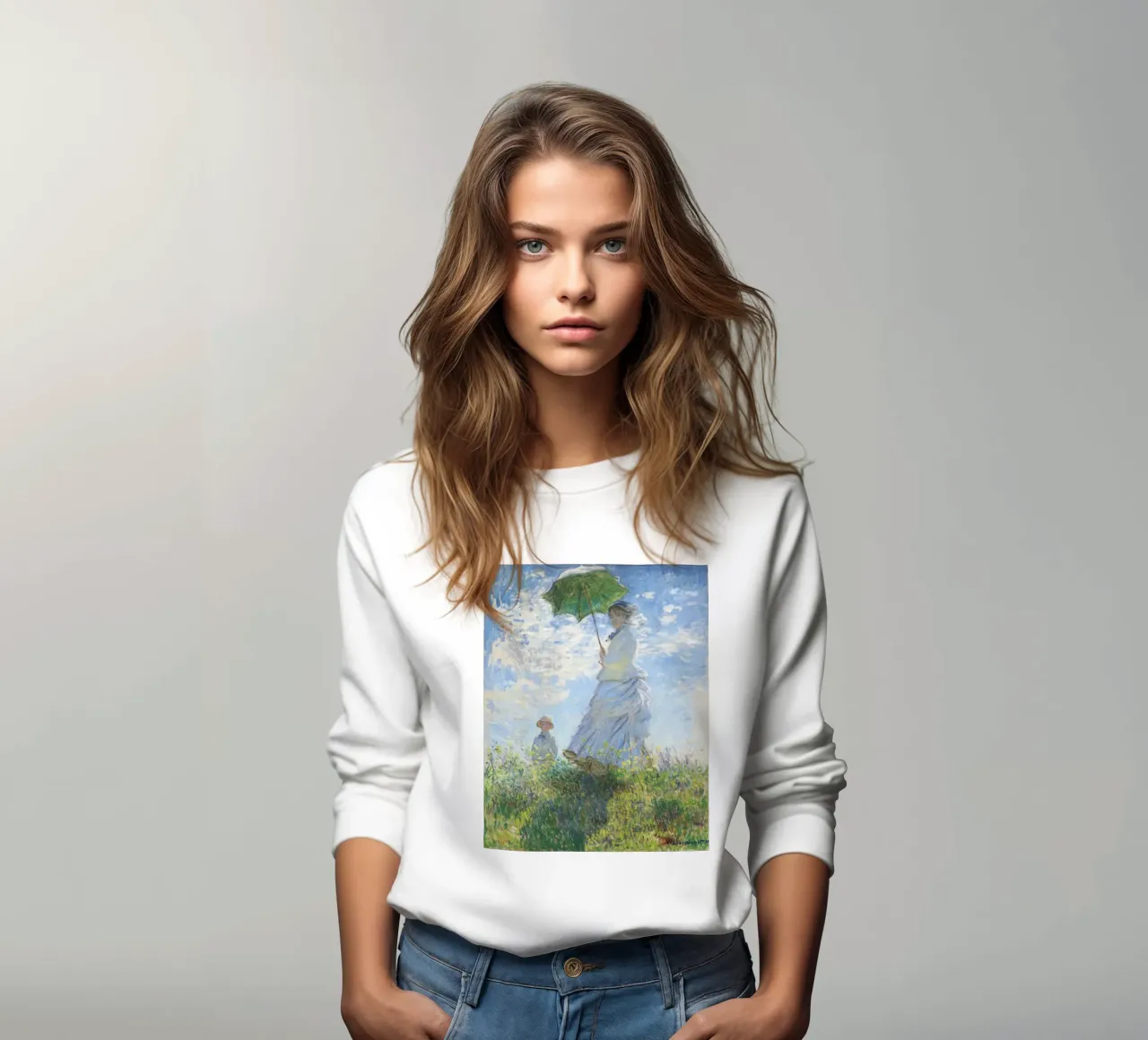 Donna con ombrellone di Claude Monet felpa da Jolie Prints