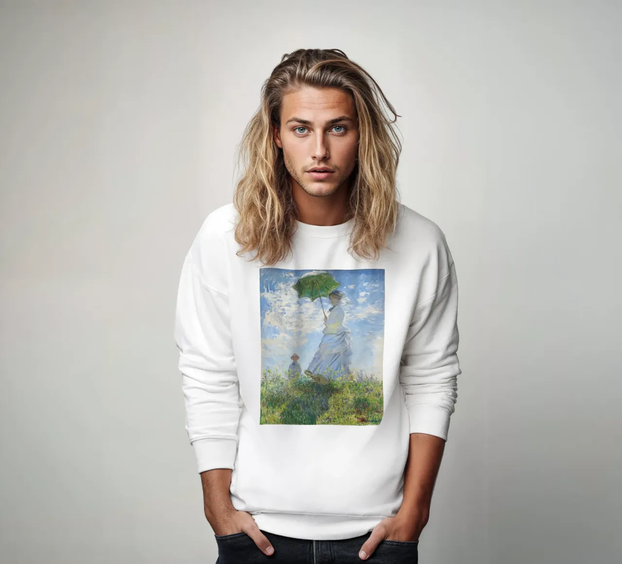 Donna con ombrellone di Claude Monet felpa da Jolie Prints