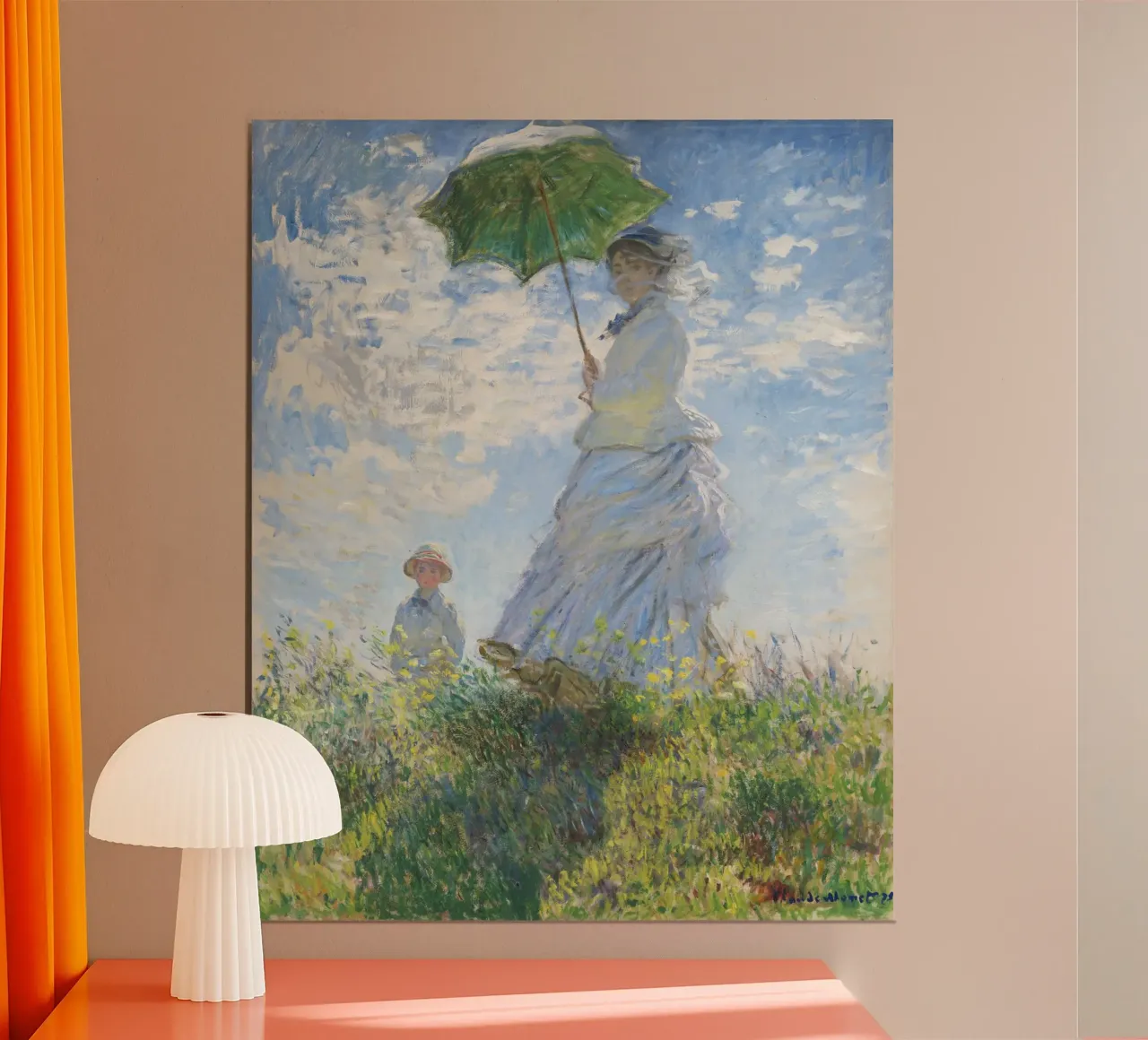 Donna con ombrellone di Claude Monet poster con telaio in plastica da Art History