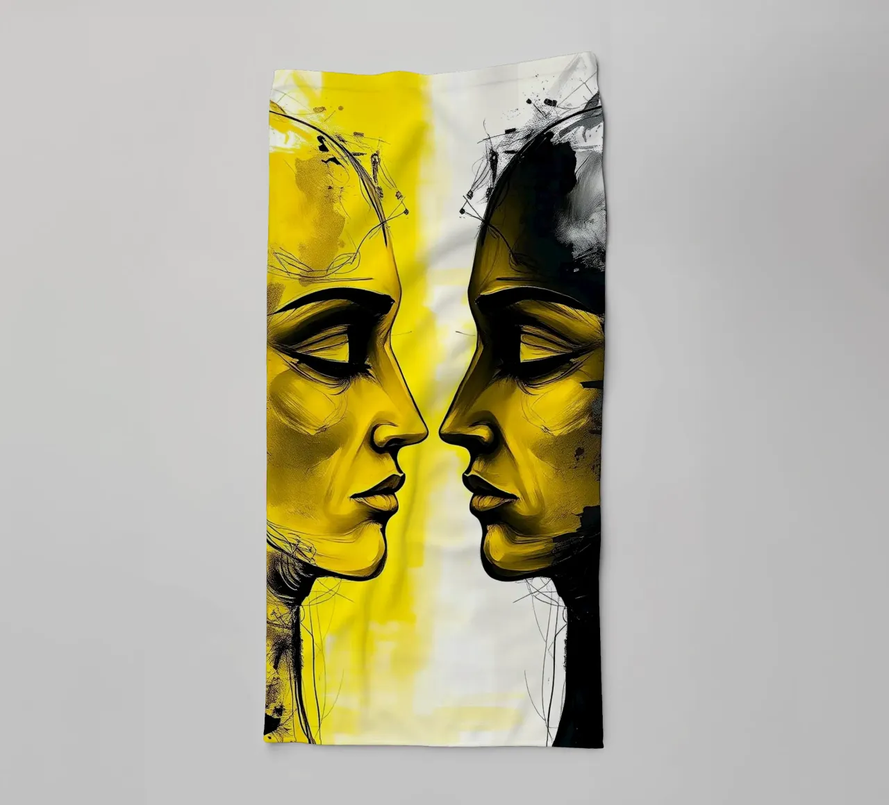 reflet_jaune_4 serviette de bain de AI-Portraits by LK