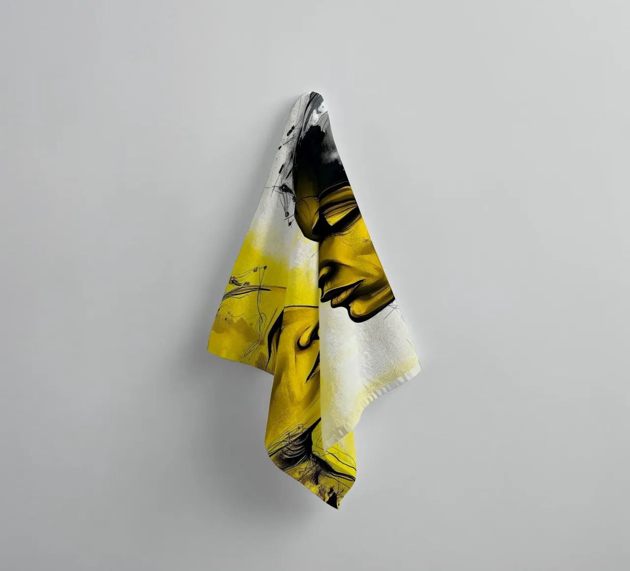 reflet_jaune_4 serviette de bain de AI-Portraits by LK