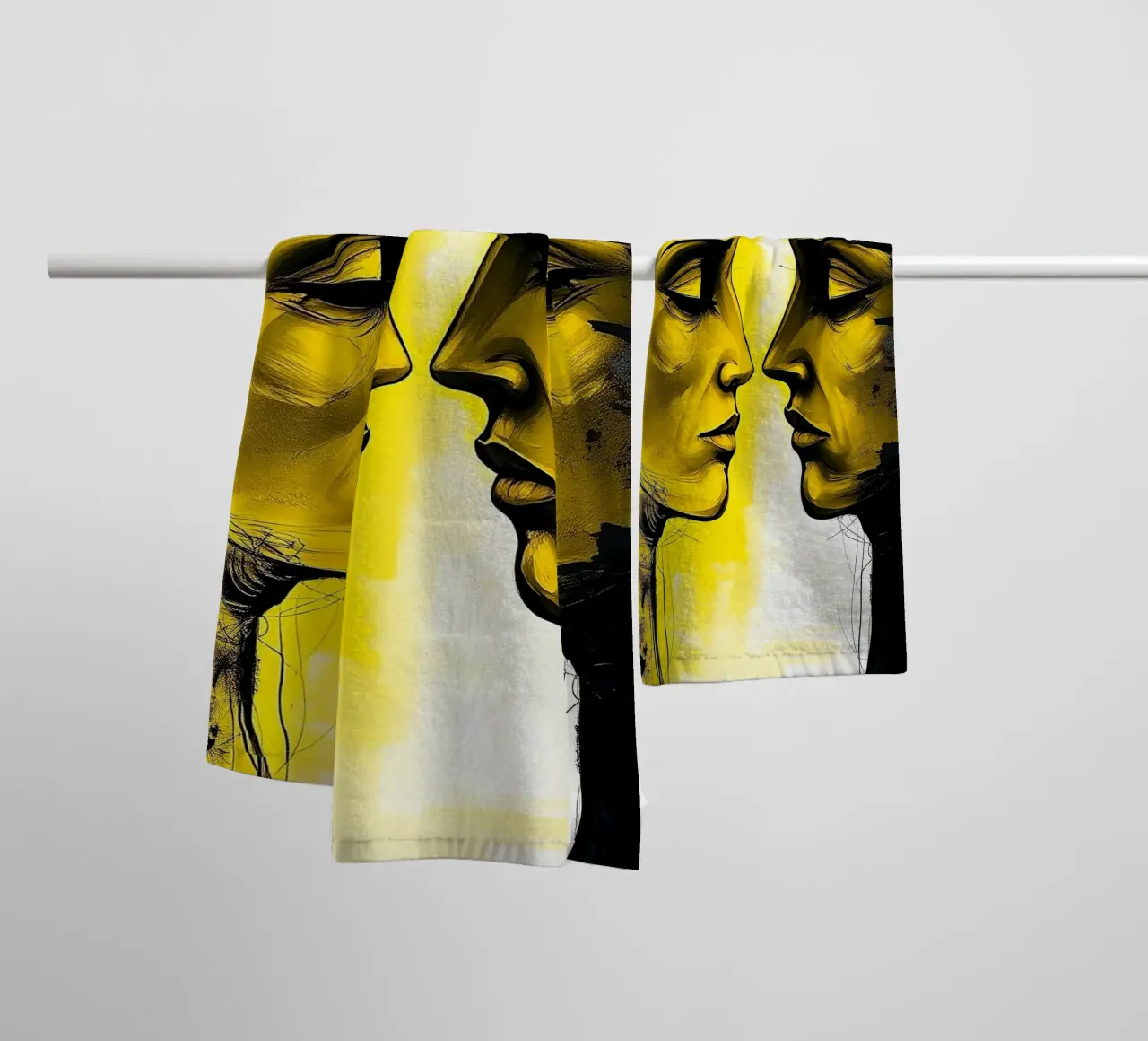 reflet_jaune_4 serviette de bain de AI-Portraits by LK