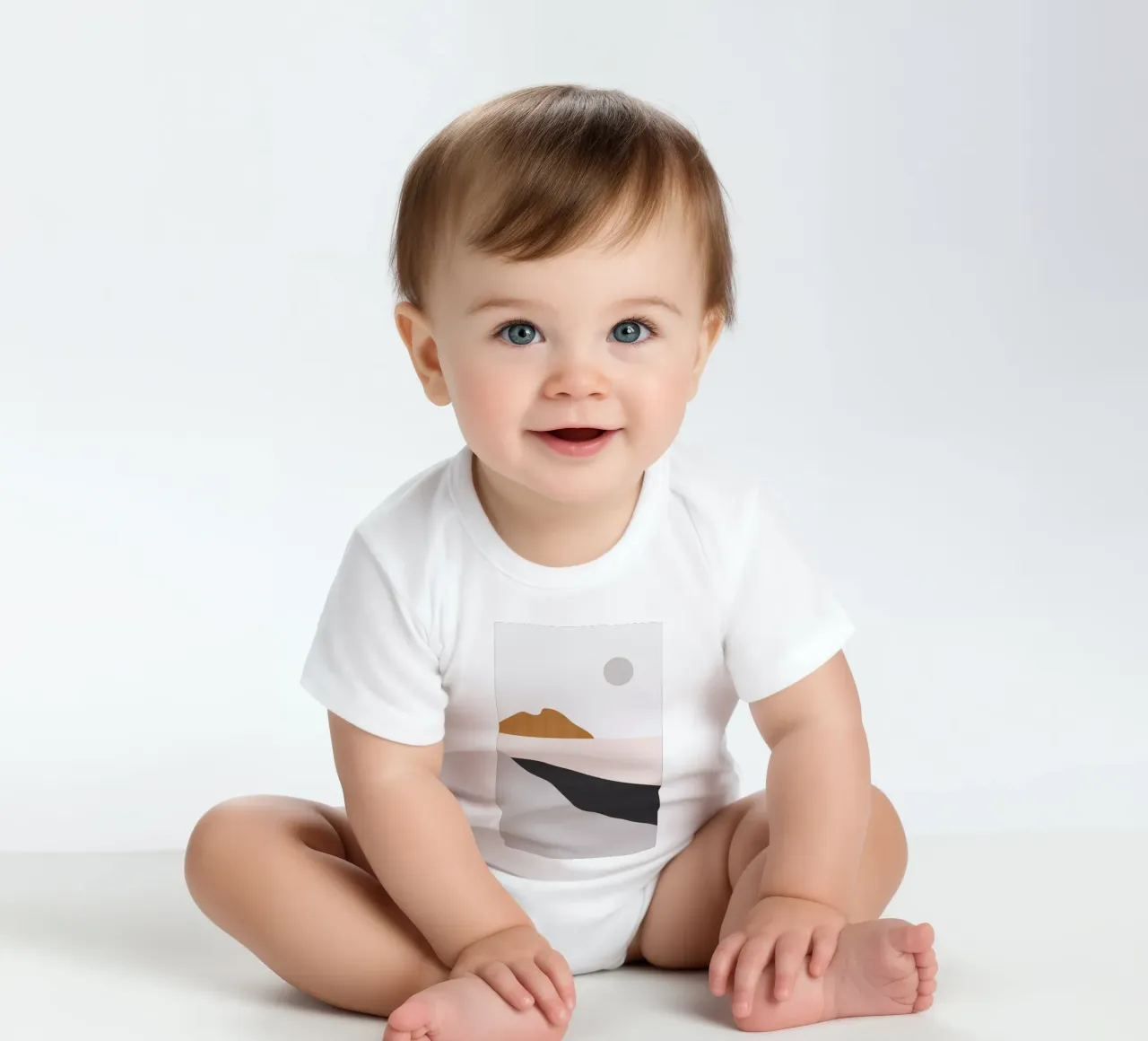 Minimal Art Landscape 3 Kurzarm Babybody von ThingDesign