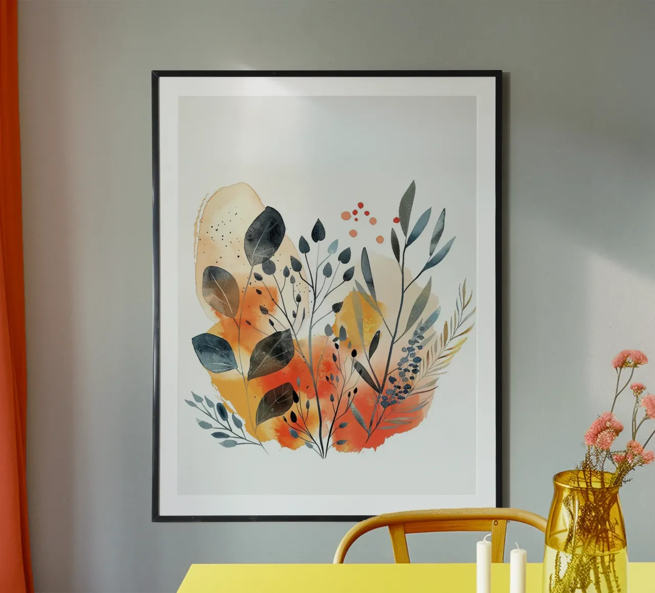 Boho Astratto 3a poster con telaio in alluminio da Yaso Design Boho & Botanic