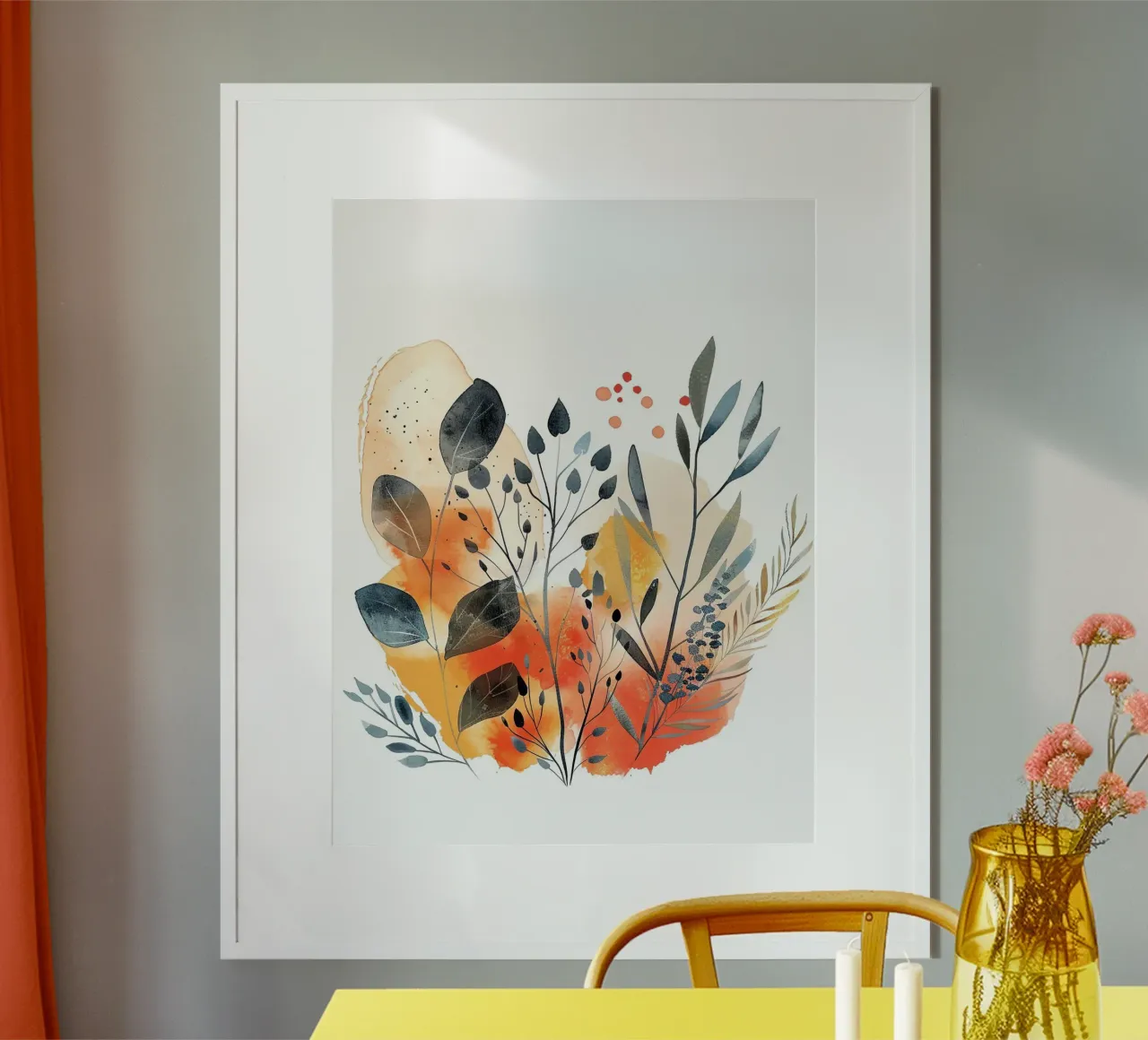 Boho Astratto 3a poster con telaio in alluminio da Yaso Design Boho & Botanic