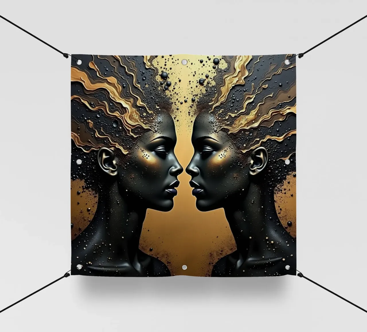 Immagine_specchio_oro_2 telo in pvc da AI-Portraits by LK