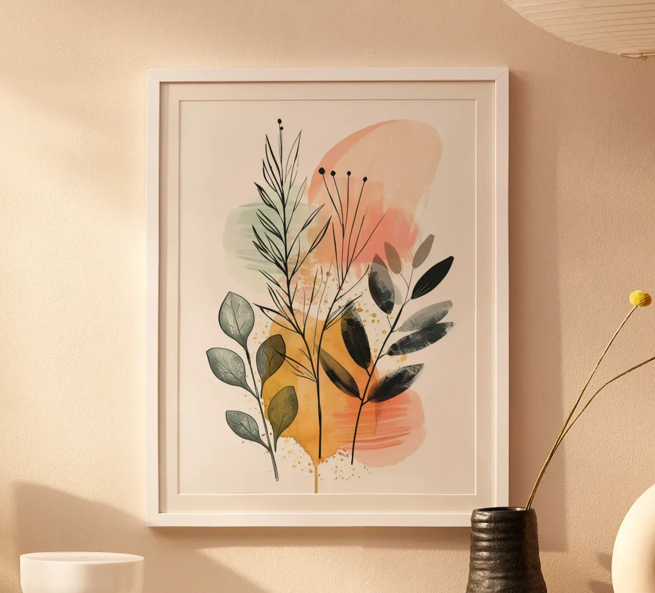 Boho Abstract 8a poster with plastic frame by Yaso Design Boho & Botanic