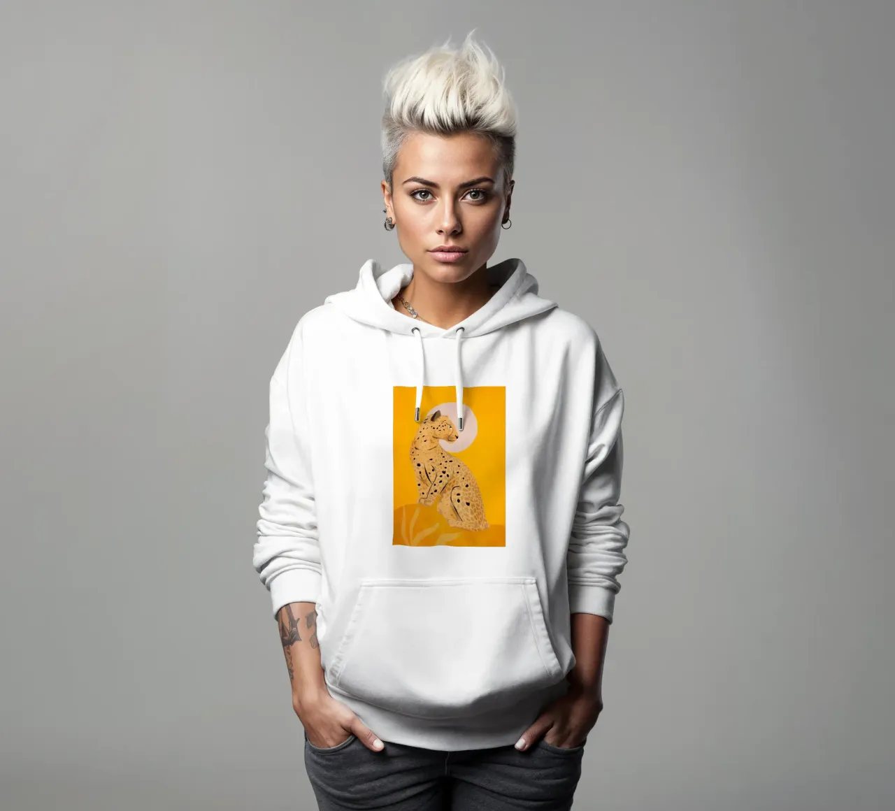 Leopardo felpa con cappuccio da ThingDesign