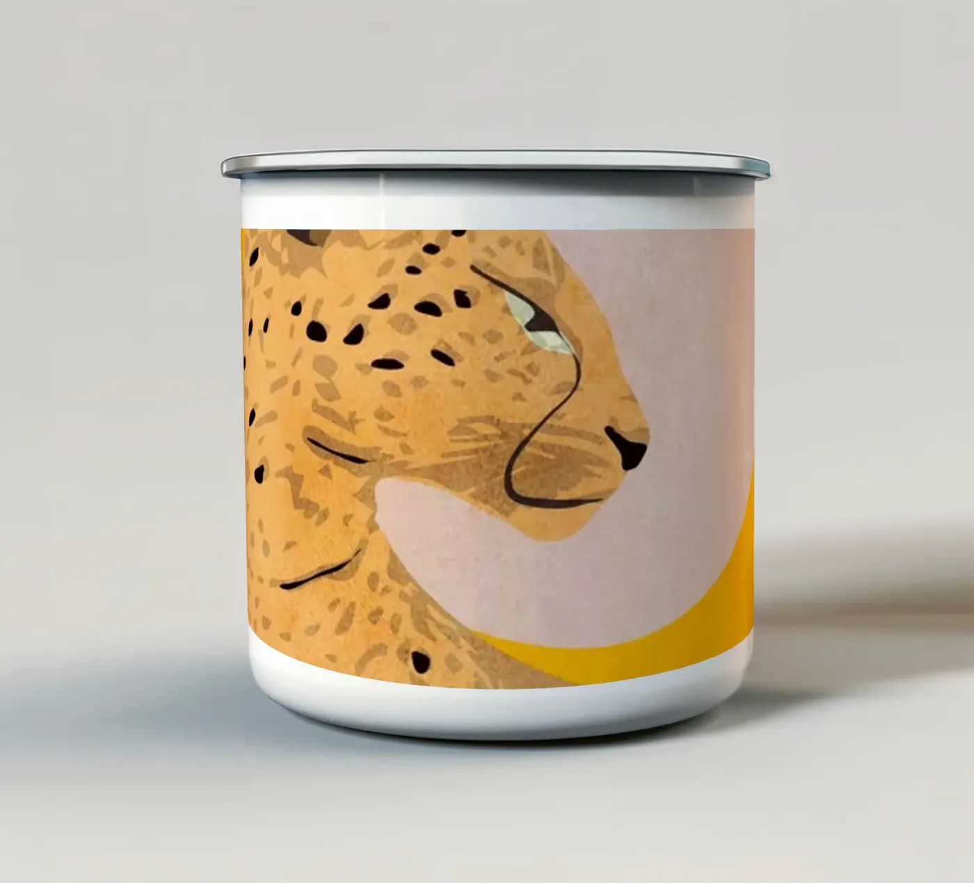 Leopard enamel mug by ThingDesign