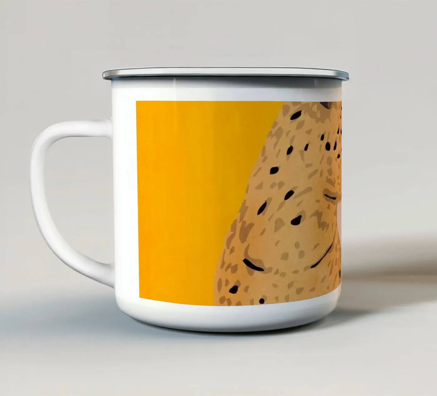 Leopard enamel mug by ThingDesign
