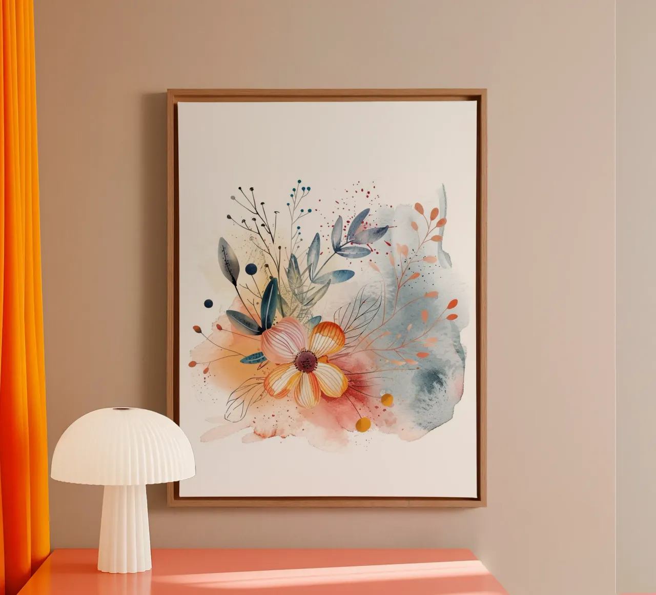 Boho Abstract 10a canvas with Floater frame by Yaso Design Boho & Botanic