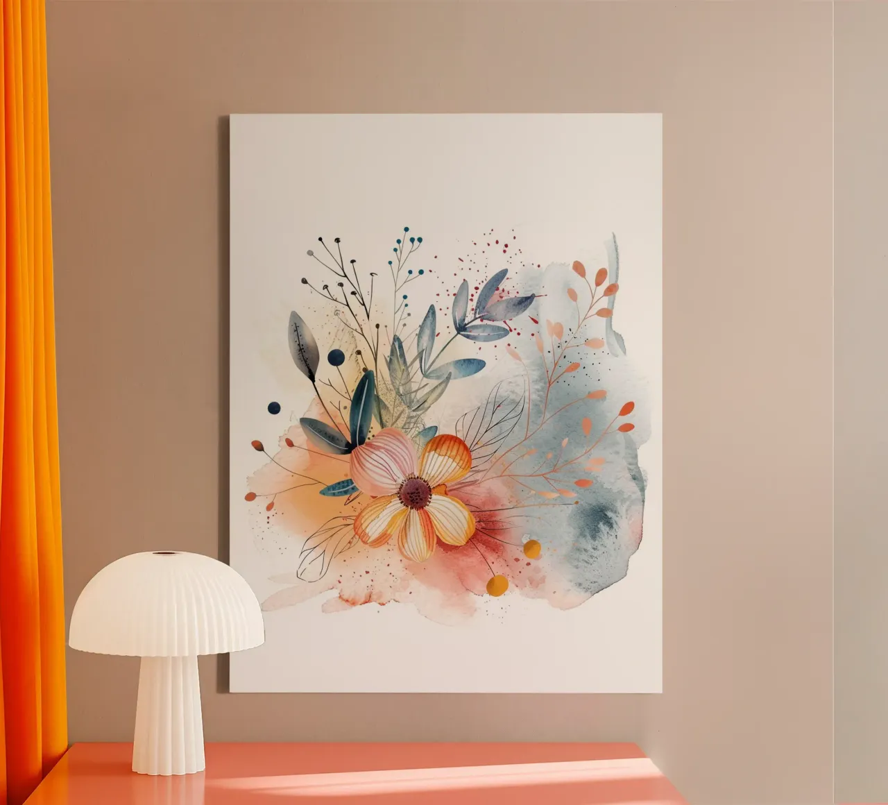 Boho Abstract 10a canvas with Floater frame by Yaso Design Boho & Botanic