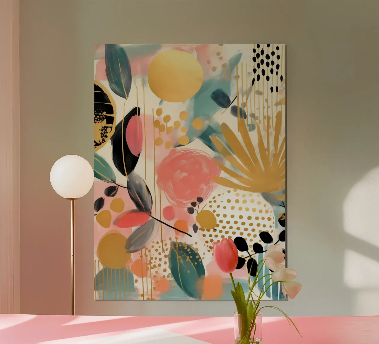 Boho Astratto 11a poster con telaio in legno da Yaso Design Boho & Botanic