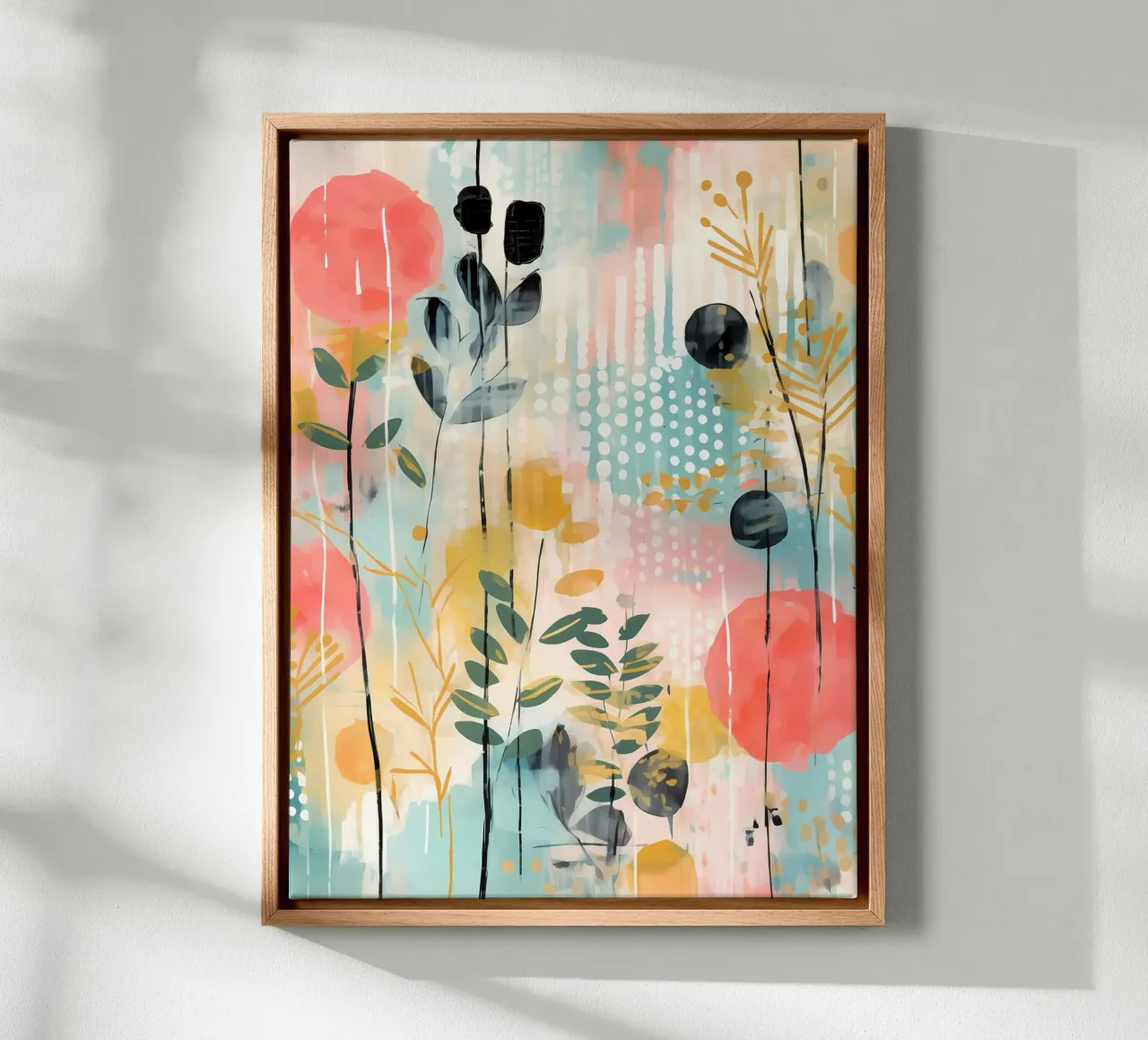 Boho abstract 12a canvas met Baklijst van Yaso Design Boho & Botanic