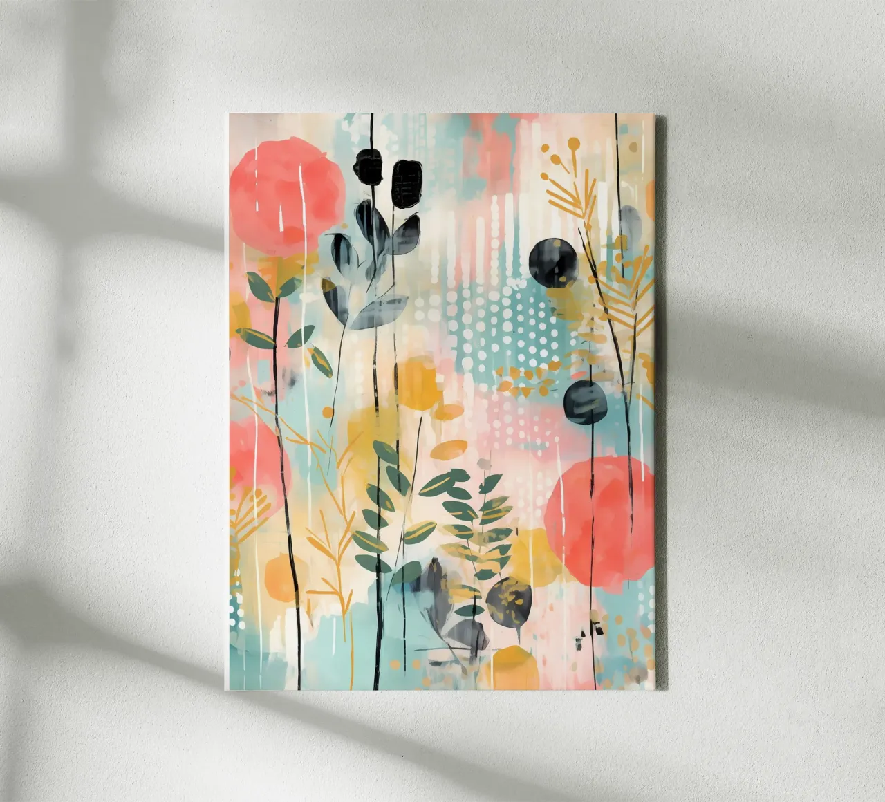 Boho abstract 12a canvas met Baklijst van Yaso Design Boho & Botanic