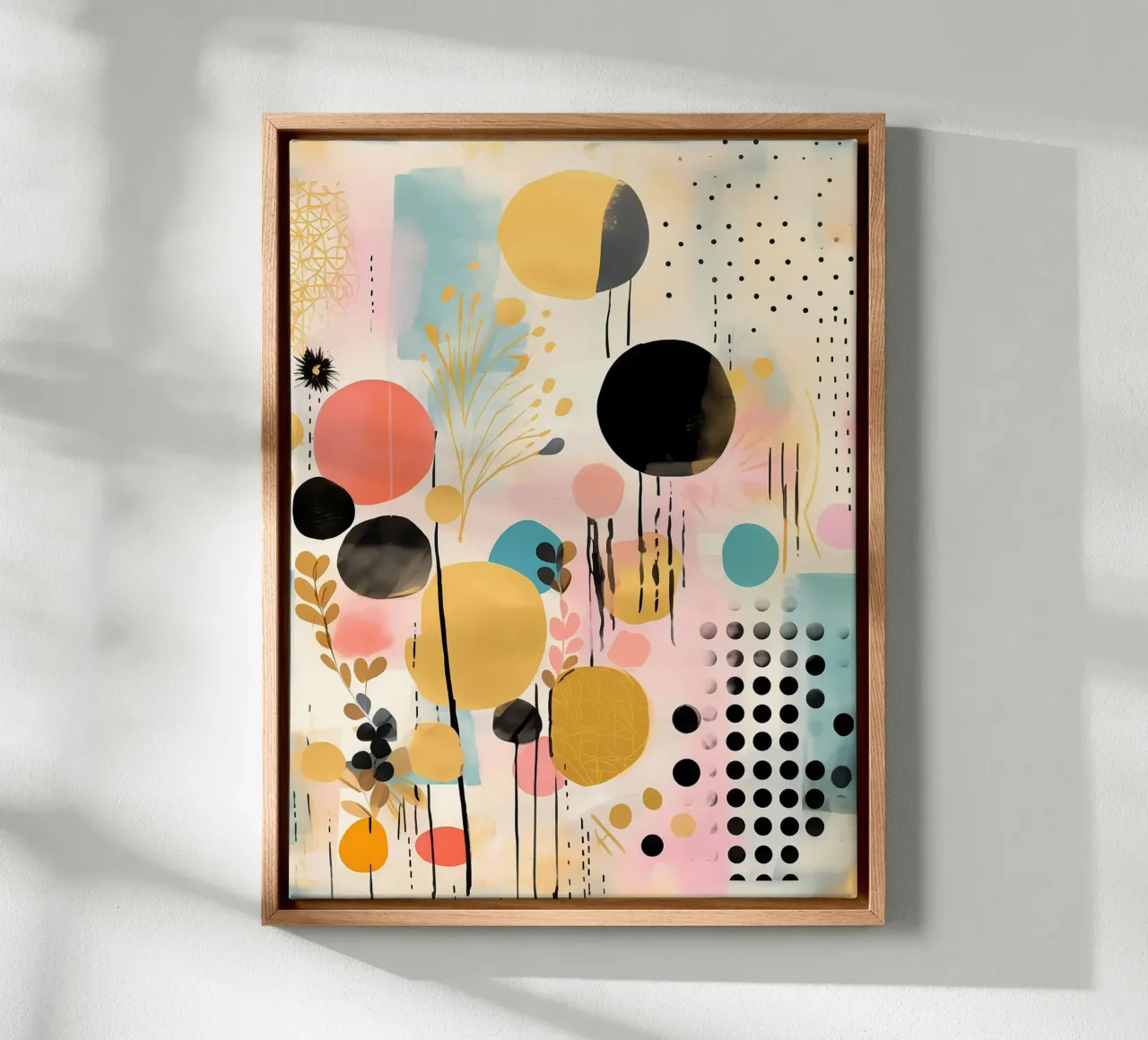 Boho Abstract 14a canvas with Floater frame by Yaso Design Boho & Botanic