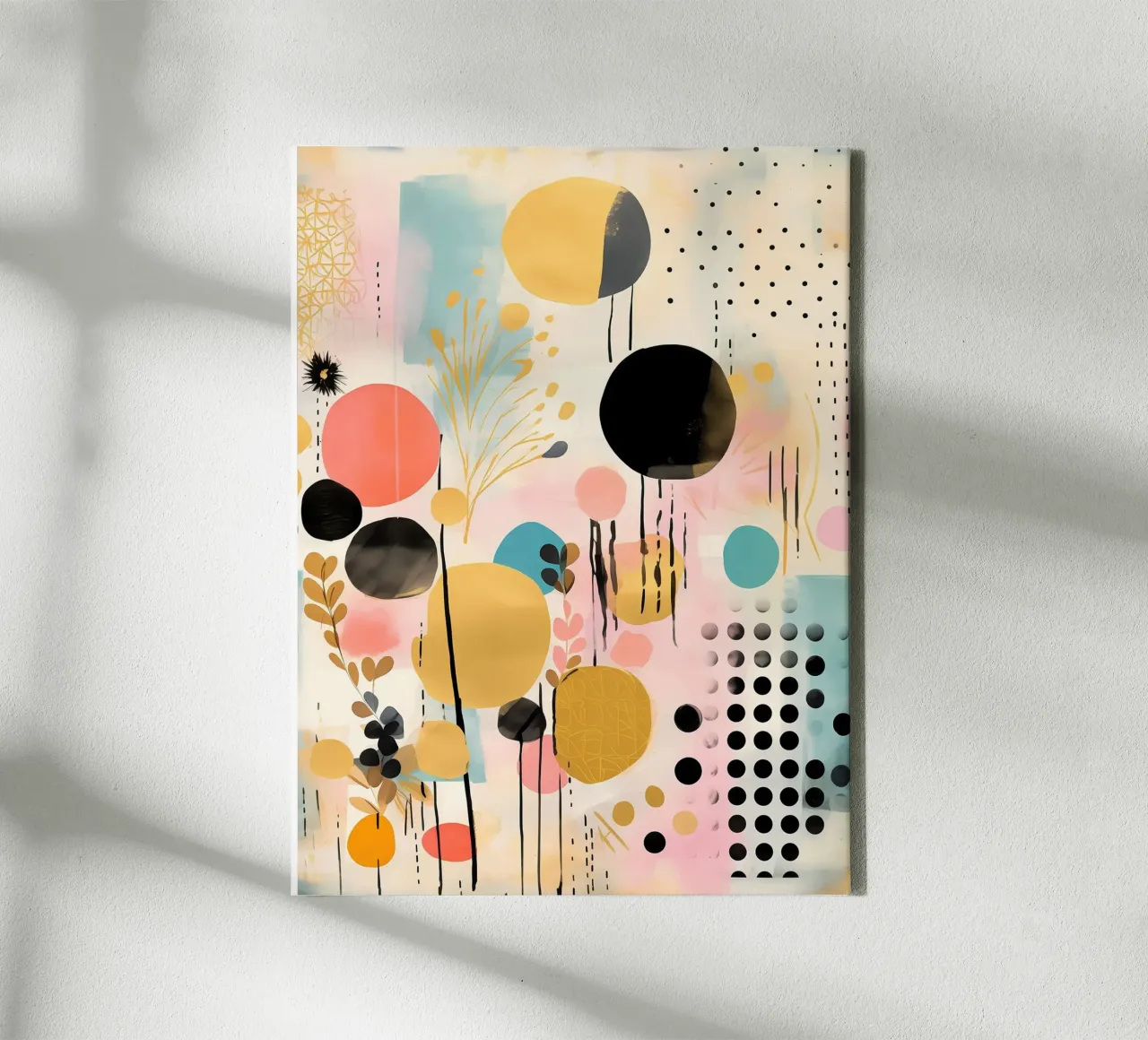Boho Abstract 14a canvas with Floater frame by Yaso Design Boho & Botanic