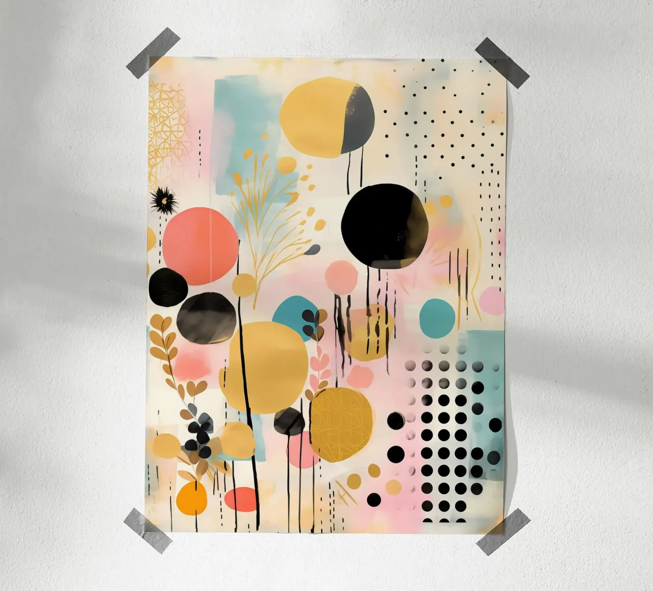 Boho Astratto 14a poster con telaio in alluminio da Yaso Design Boho & Botanic