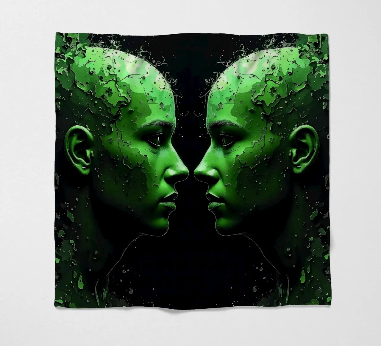 Specchio_verde_2 coperta in pile da AI-Portraits by LK