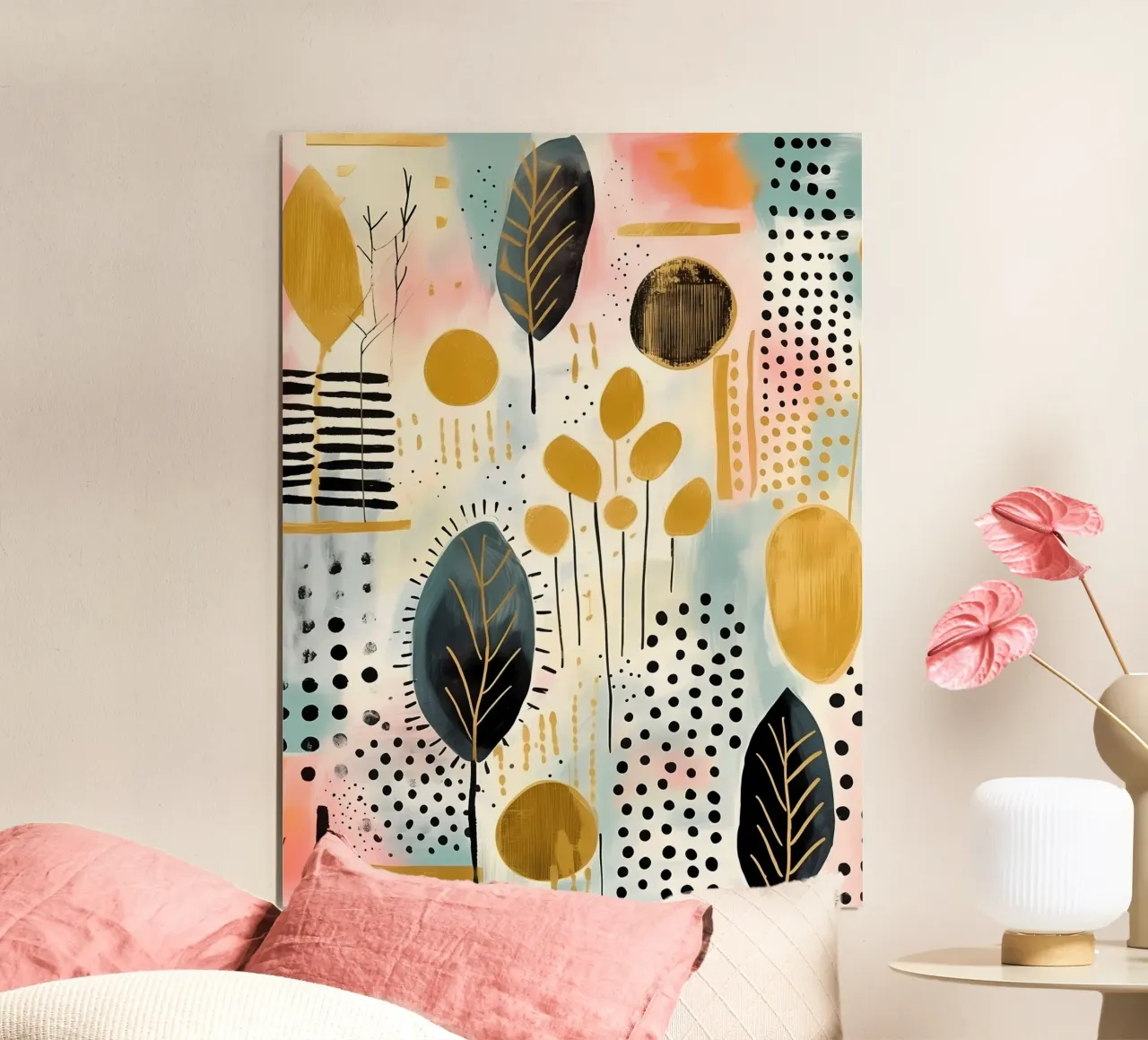Boho Abstract 16a poster con telaio in alluminio da Yaso Design Boho & Botanic