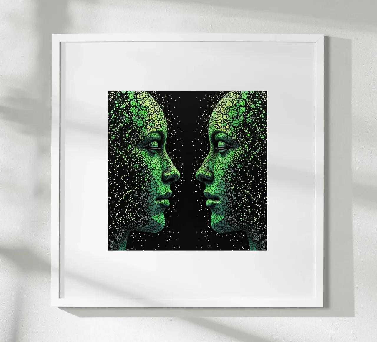 Immagine_specchio_verde_7 poster con telaio in plastica da AI-Portraits by LK