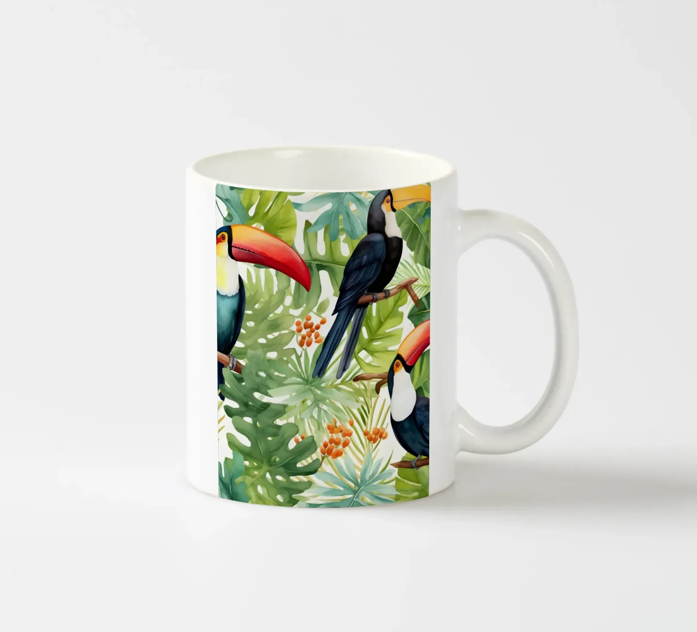 Tropical Pattern 1 ceramic mug by Yaso Design Boho & Botanic