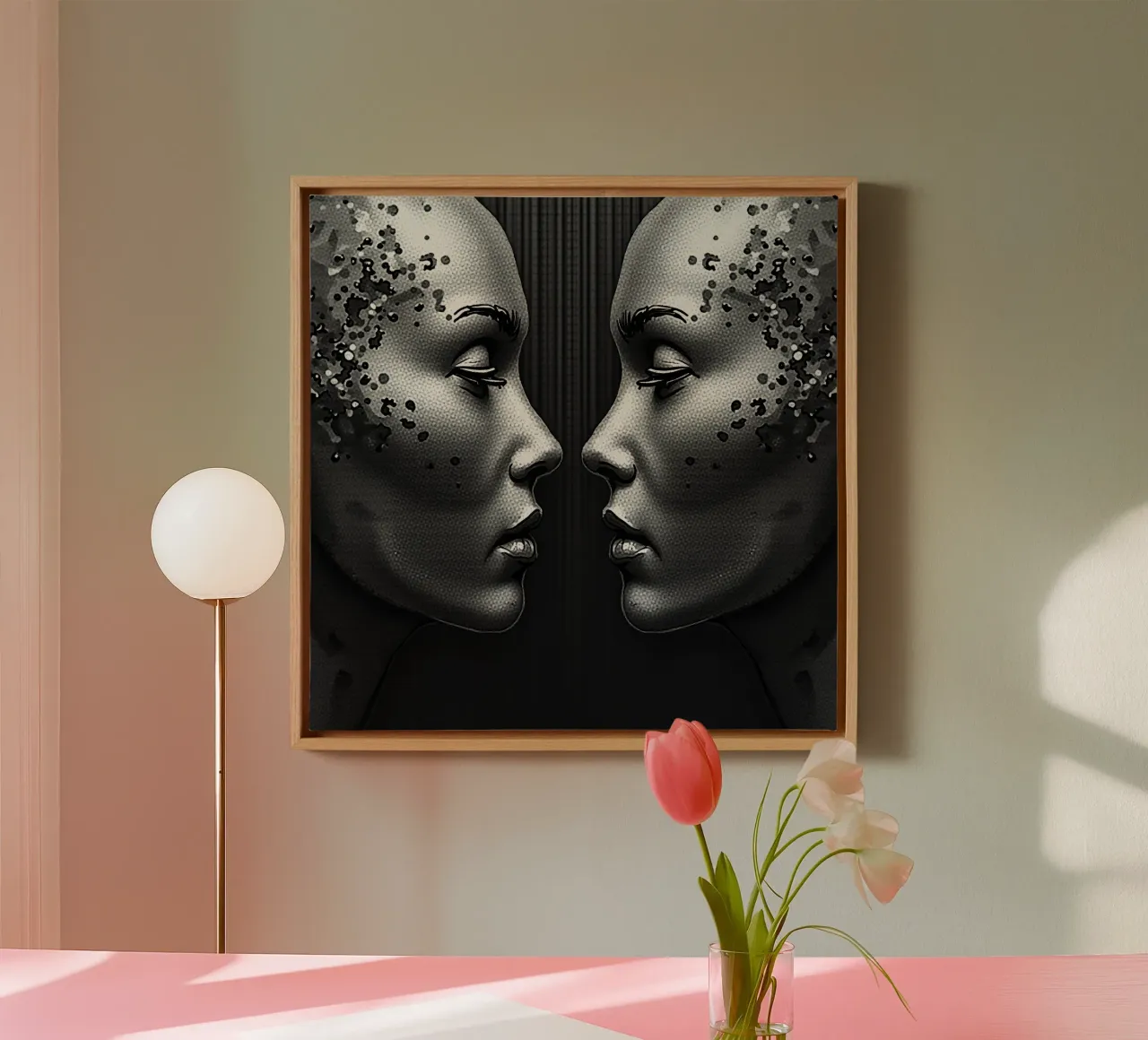 Mirror image_grey_1 canvas by AI-Portraits by LK