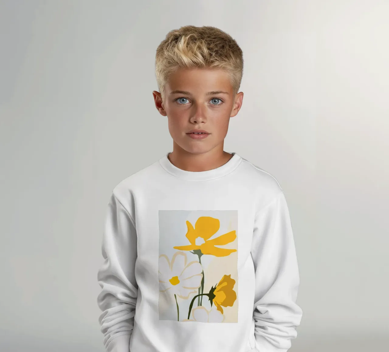fiori gialli felpa bambino da ThingDesign
