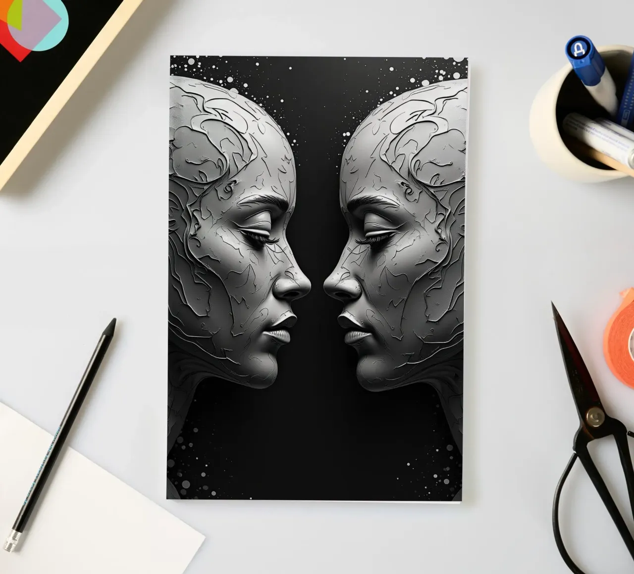 Mirror_image_grey_2 notebook by AI-Portraits by LK