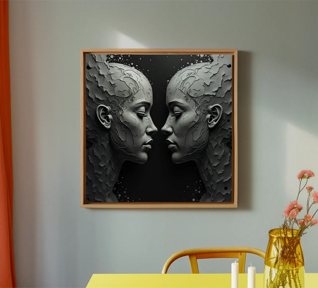Mirror_image_grey_2 canvas by AI-Portraits by LK