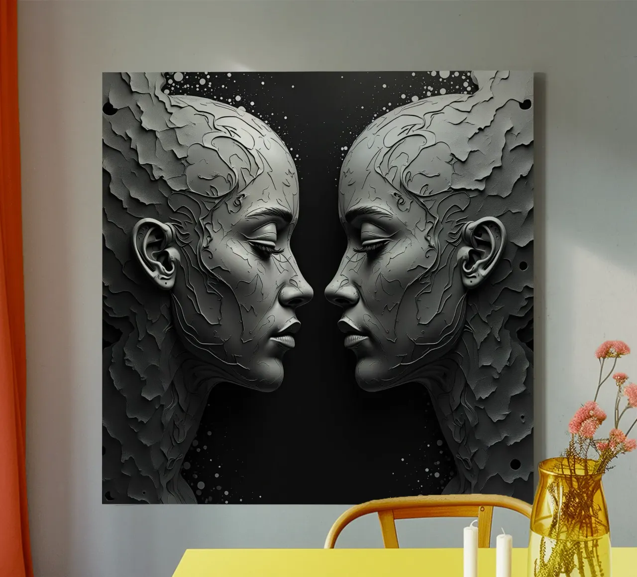 Mirror_image_grey_2 canvas by AI-Portraits by LK