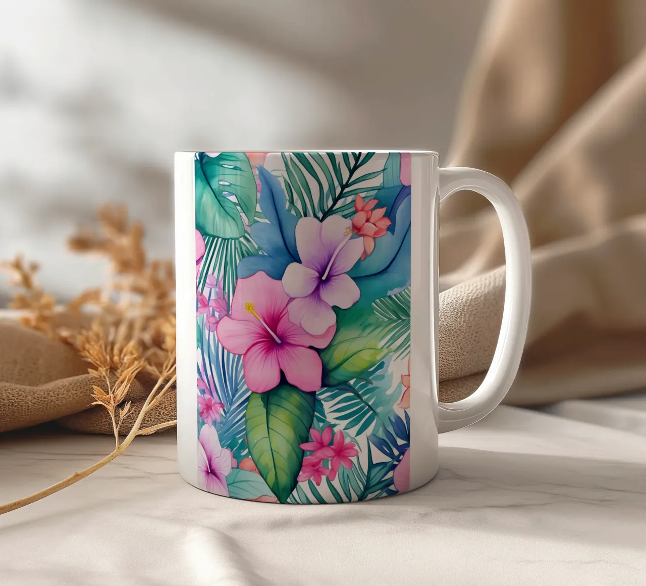 Modello tropicale 2 tazza in ceramica da Yaso Design Boho & Botanic