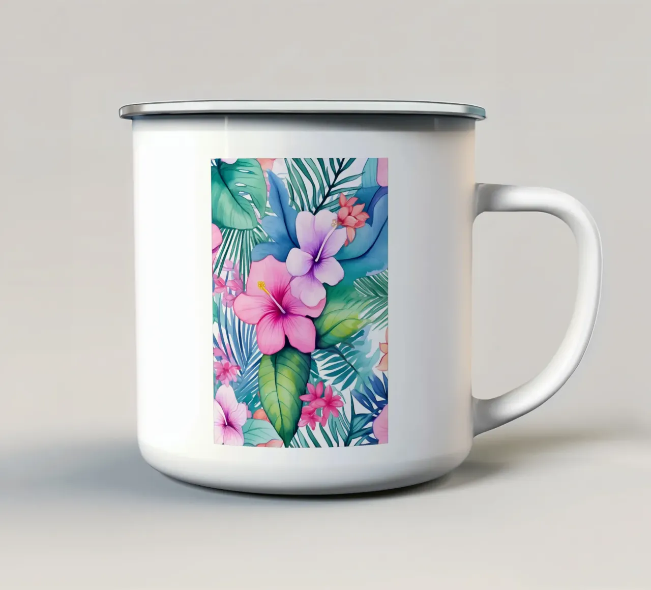 Modello tropicale 2 tazza in smalto da Yaso Design Boho & Botanic