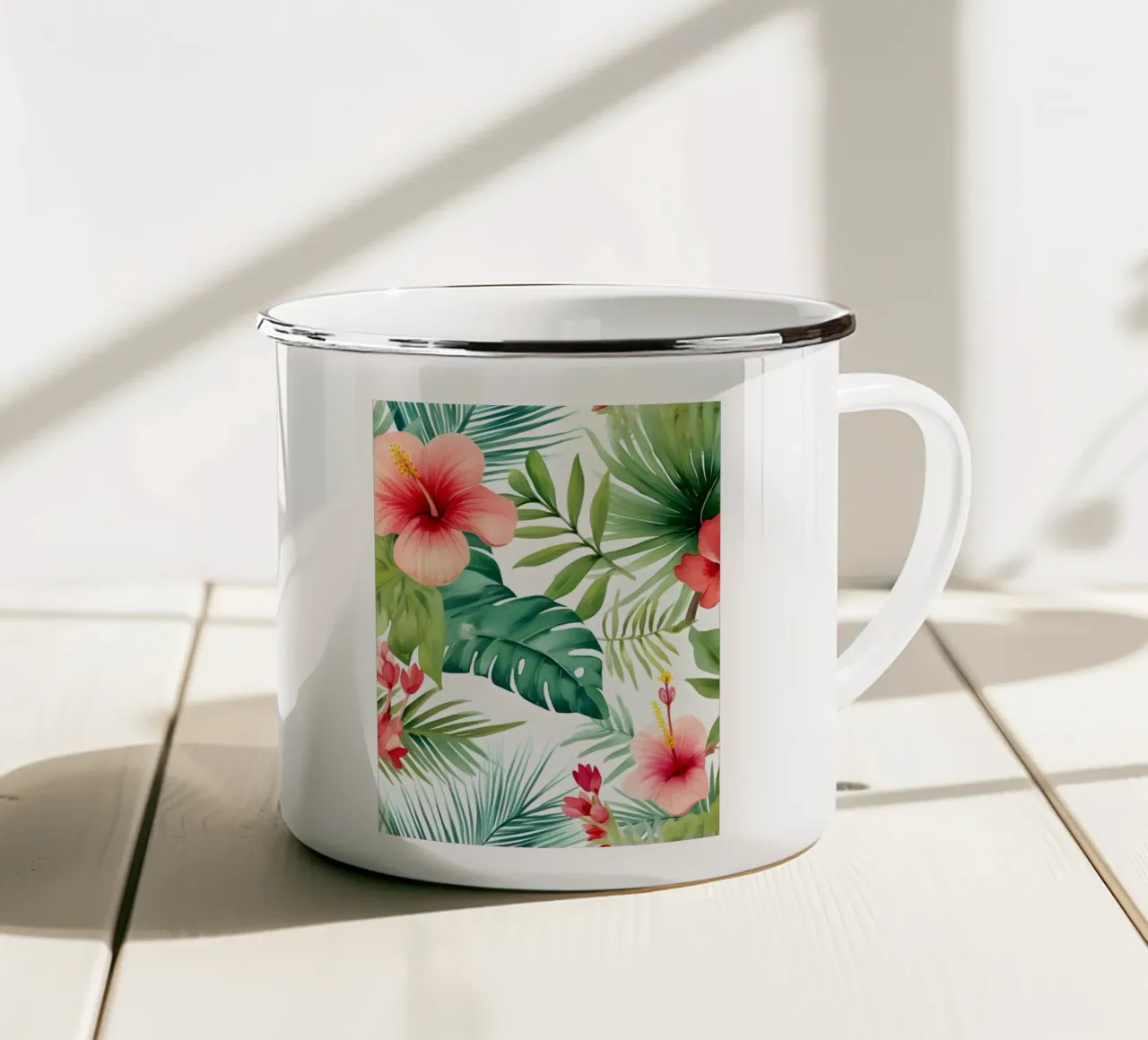 Modello tropicale 3 tazza in smalto da Yaso Design Boho & Botanic