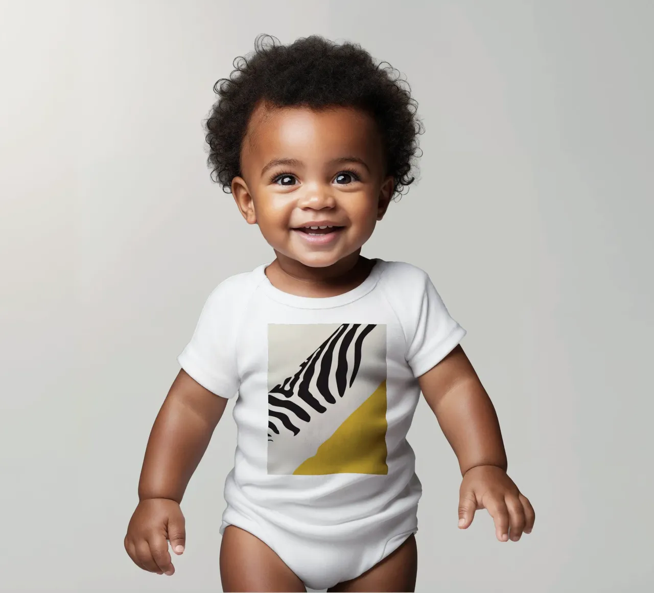 Zebra Abstract short-sleeve baby romper by ThingDesign