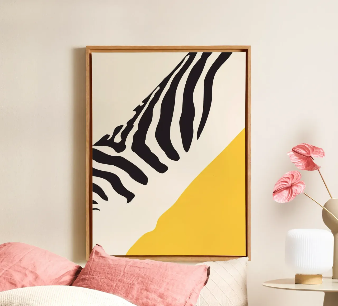 Zebra Abstract canvas met Baklijst van ThingDesign