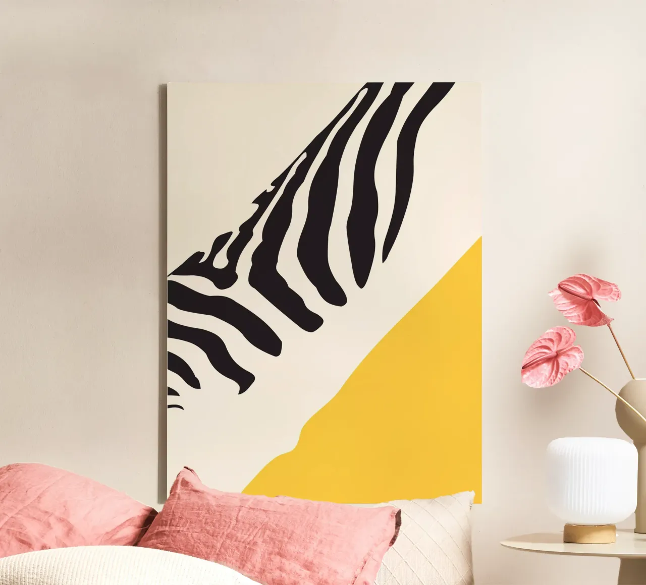 Zebra Abstract canvas met Baklijst van ThingDesign