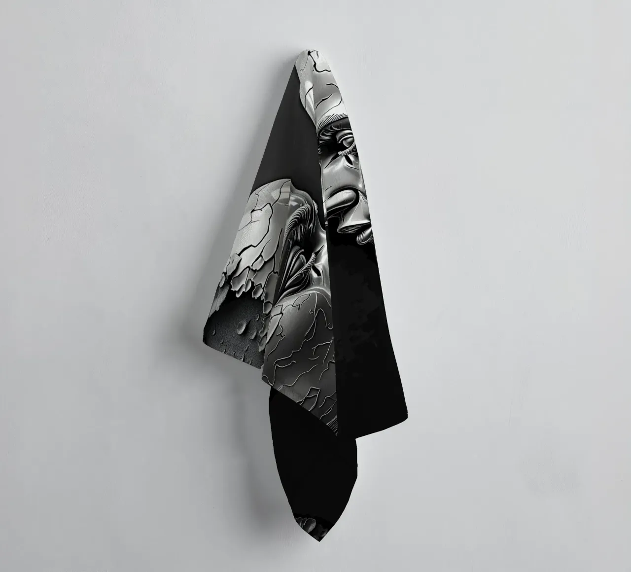 Mirror_image_grey_4 towel by AI-Portraits by LK