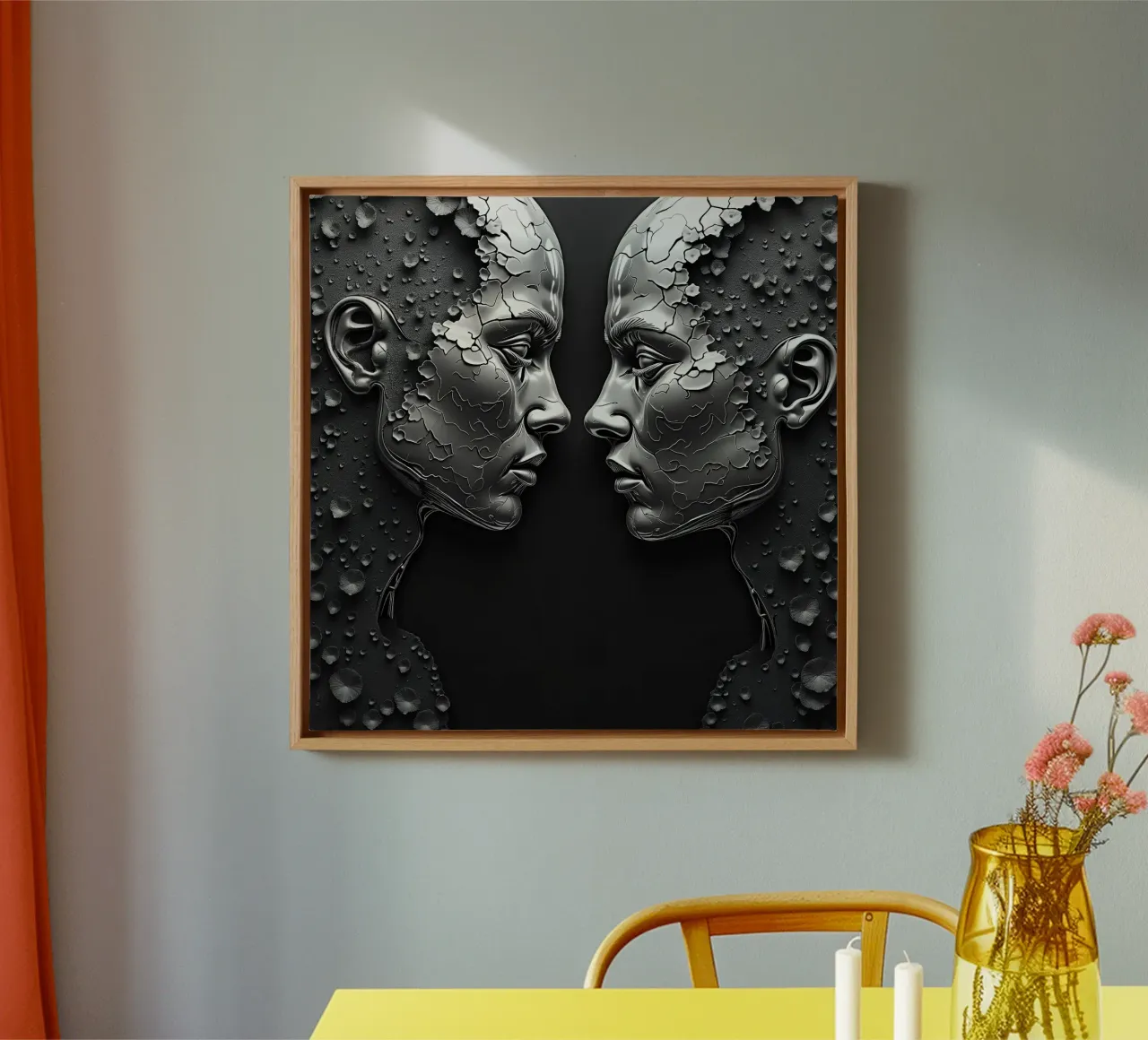 Mirror_image_grey_4 canvas by AI-Portraits by LK