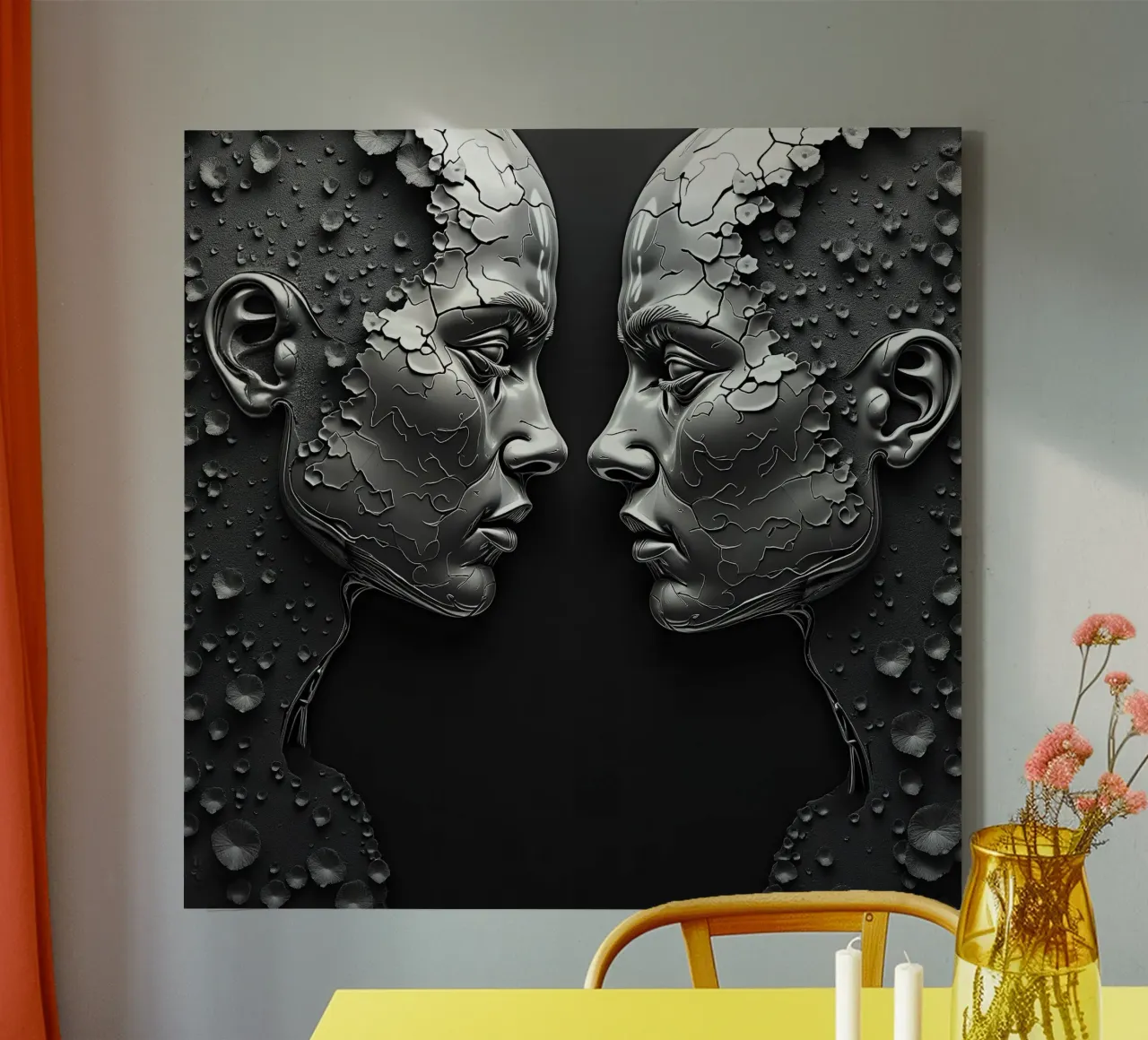 Mirror_image_grey_4 canvas by AI-Portraits by LK